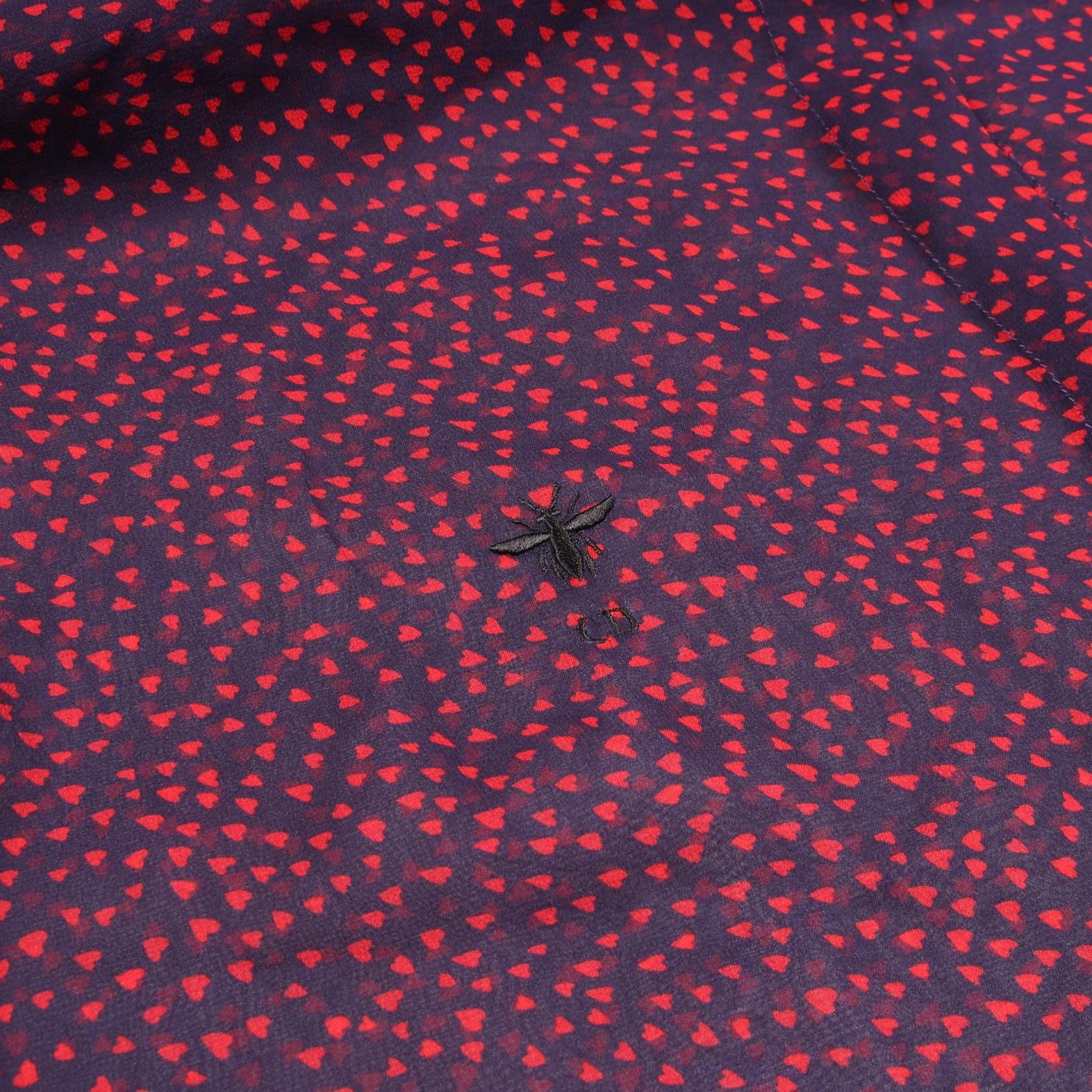 ディオール Bee刺繍ハート柄シルクブラウス