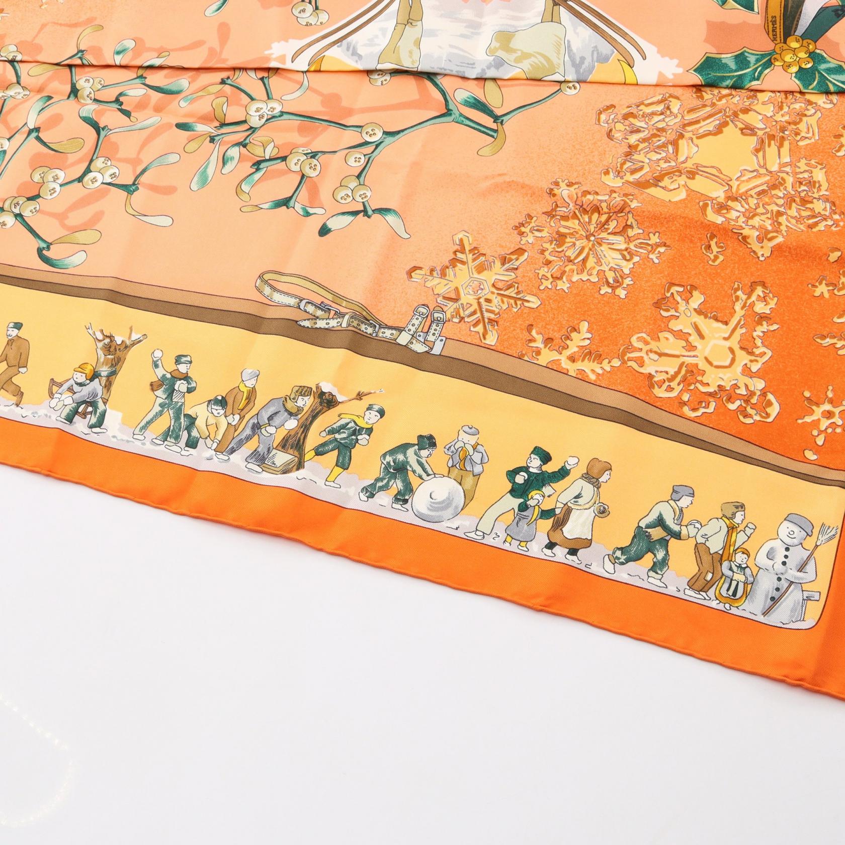 エルメス カレ90 neige d’antan シルクスカーフ