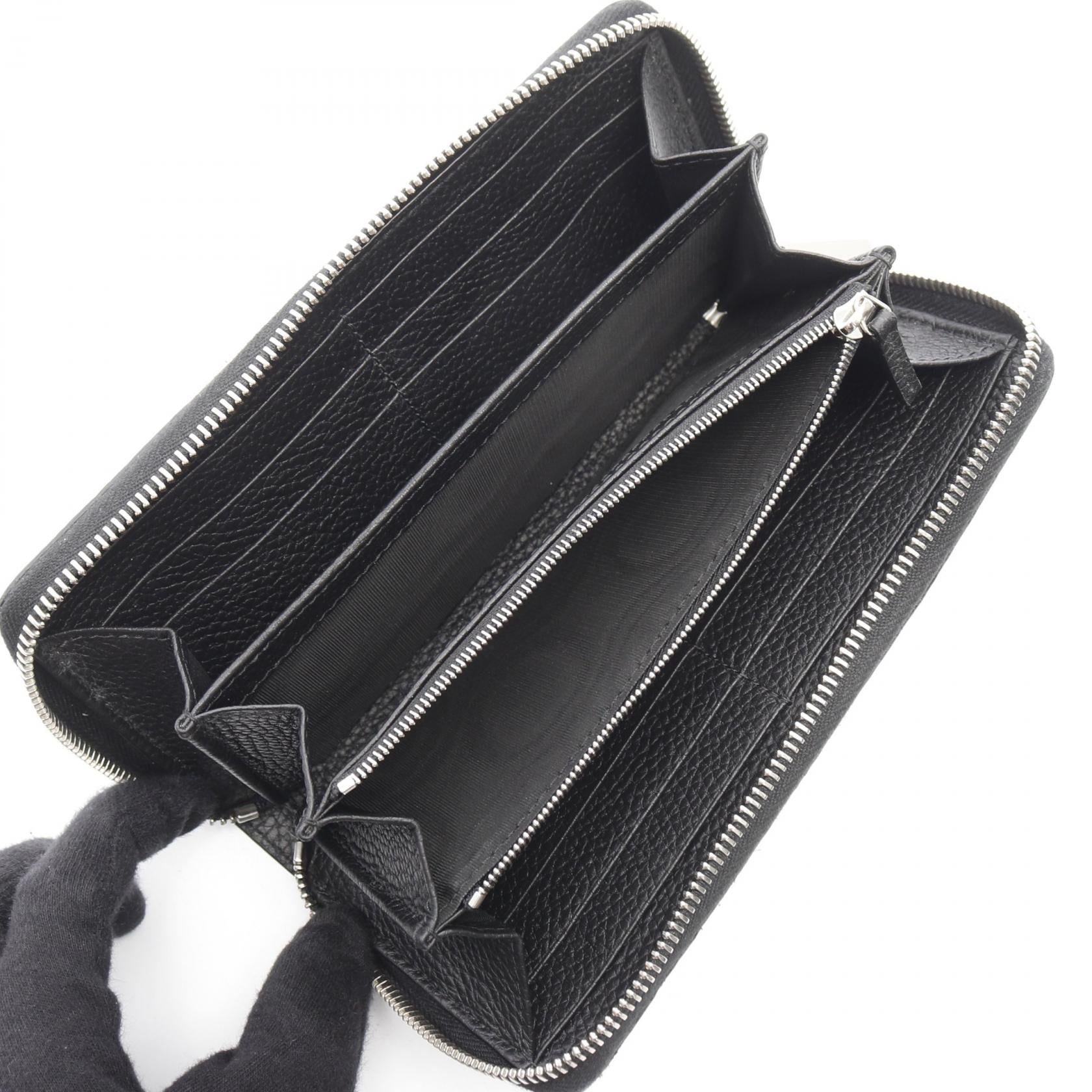 グッチ ロゴ ジップ アラウンド レザー ウォレット