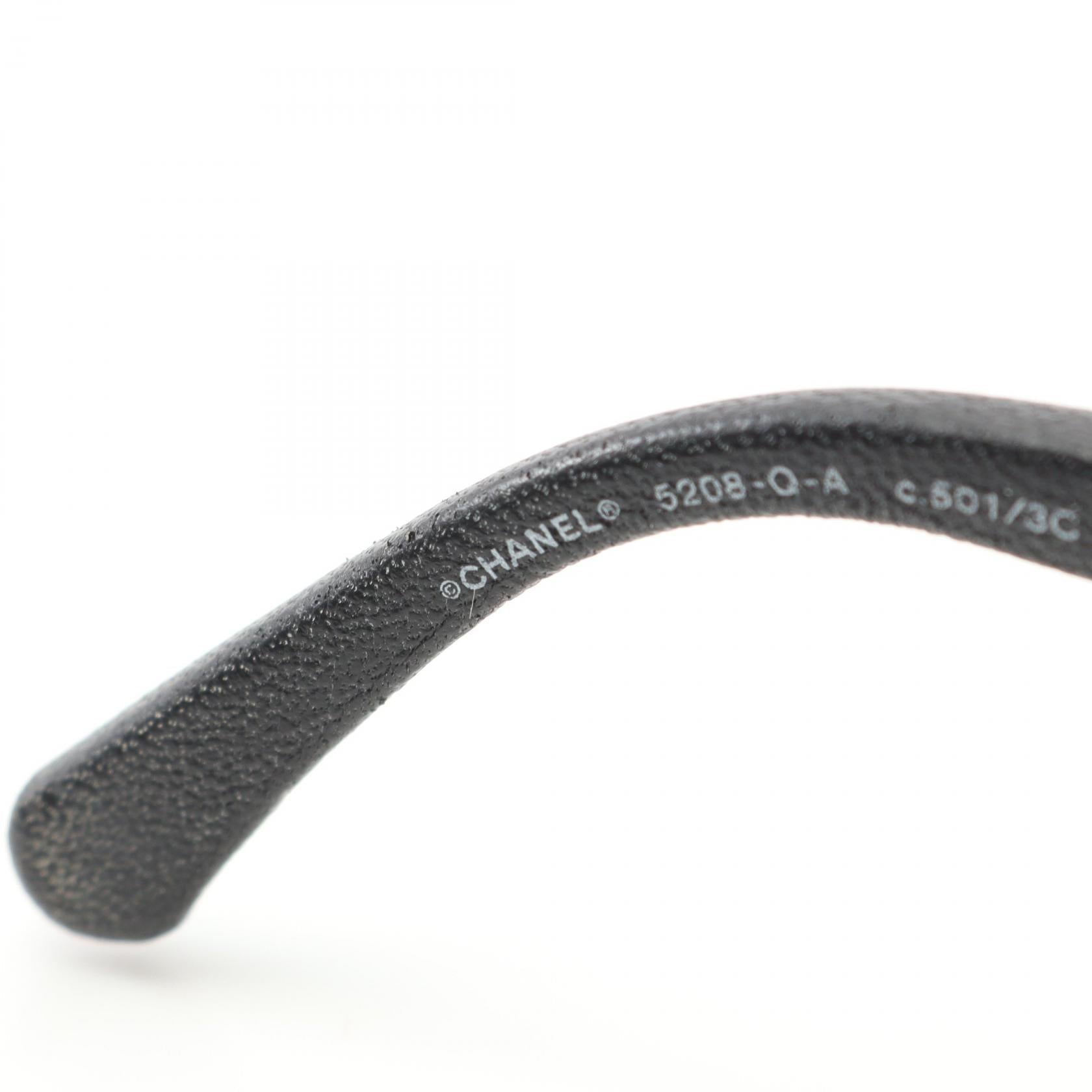 シャネル ココマーク チェーン レザー サングラス