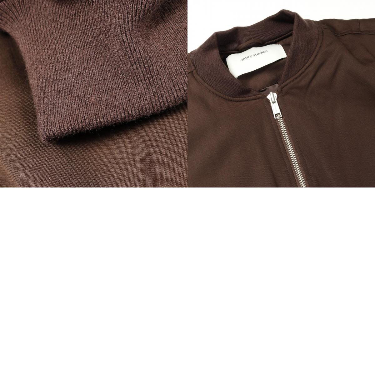 エンタイアスタジオ CROPPED BROAD BOMBER SUITING ウールジャケット