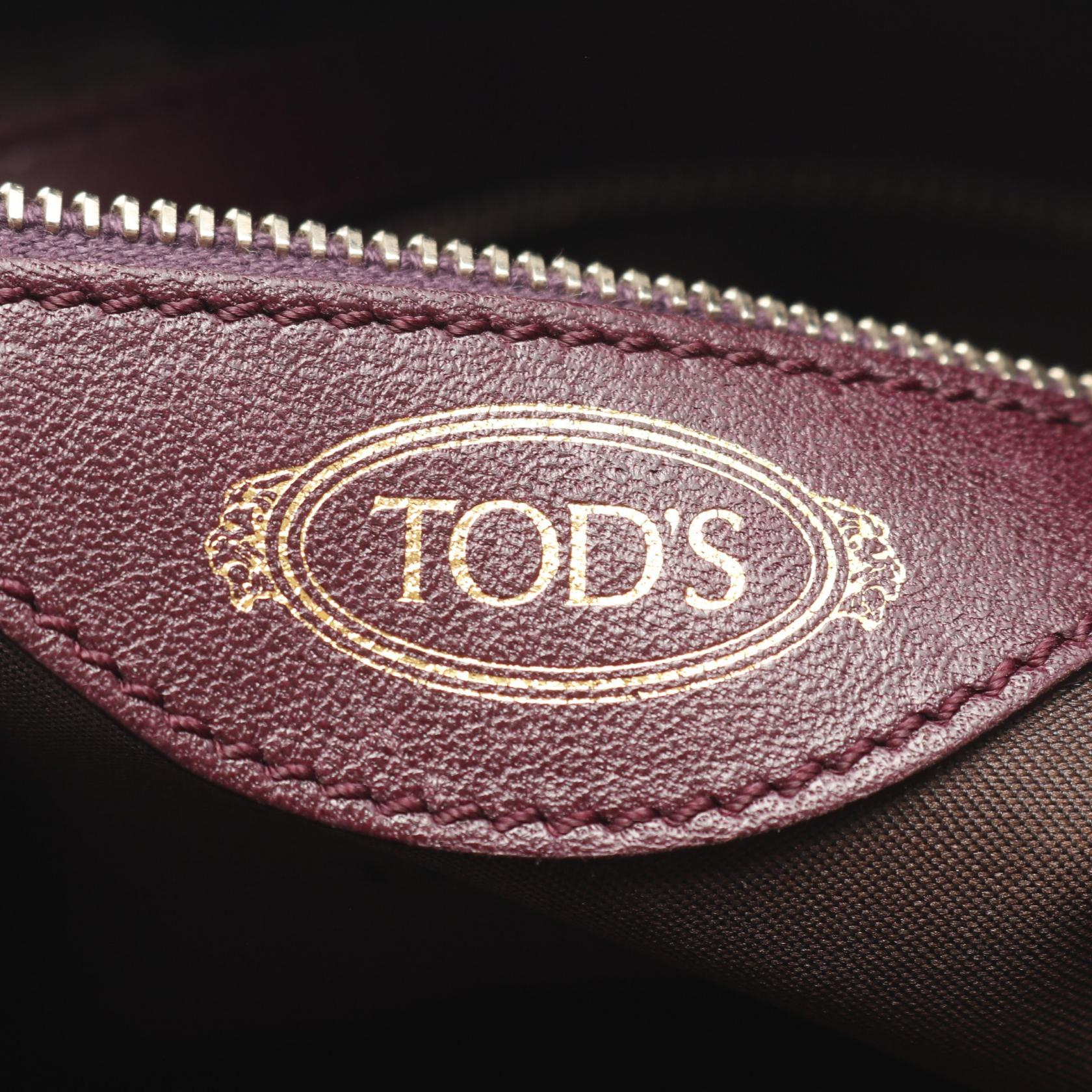 トッズ レザー ファー 2ウェイ ハンドバッグ