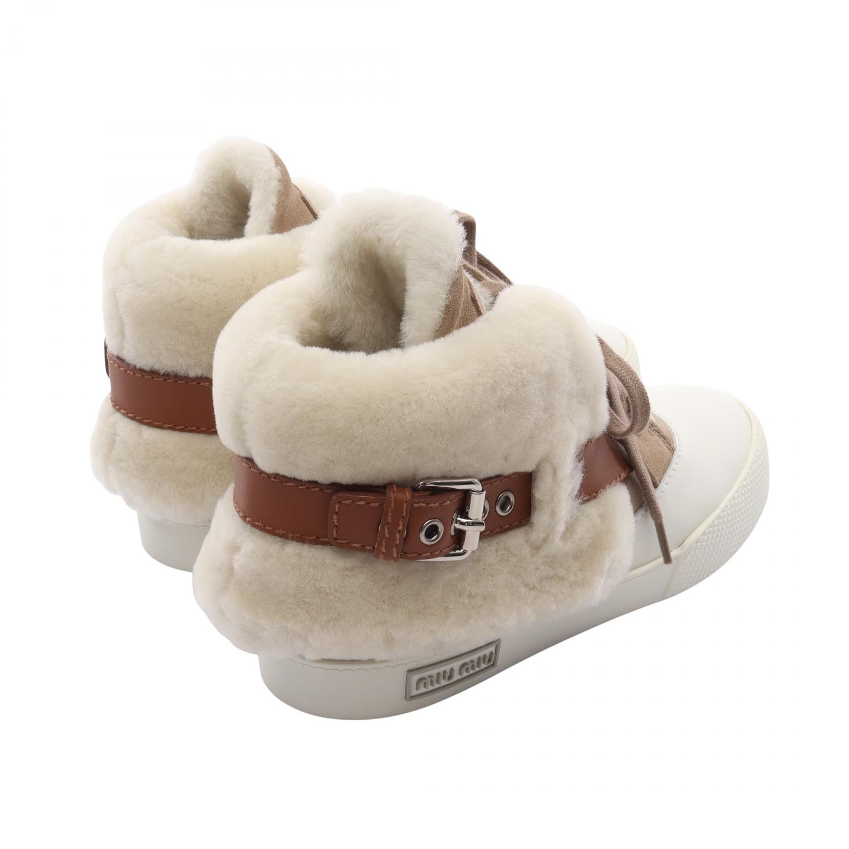 ミュウミュウ シアリング ファブリック スニーカー