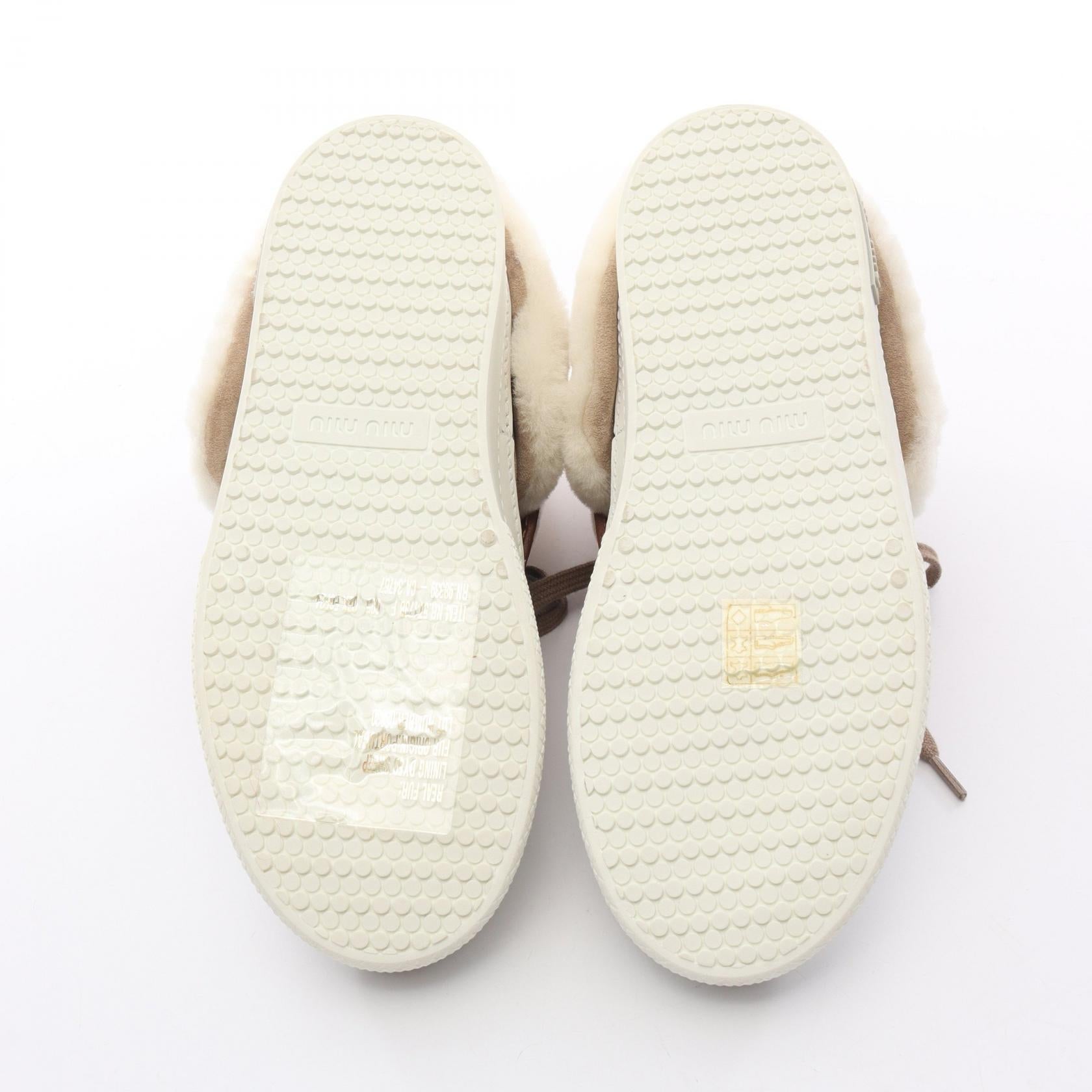 ミュウミュウ シアリング ファブリック スニーカー