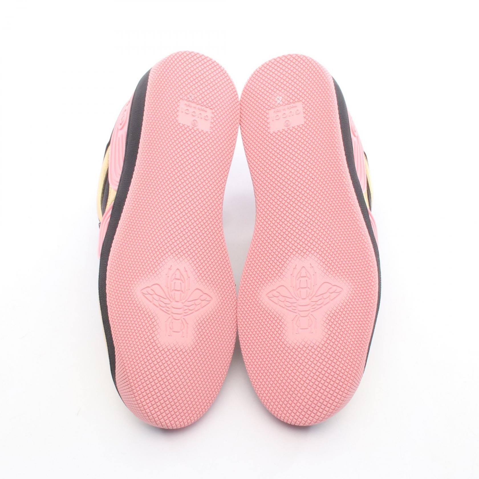 グッチ BASKET LOW レザー ラバー ファブリック スニーカー