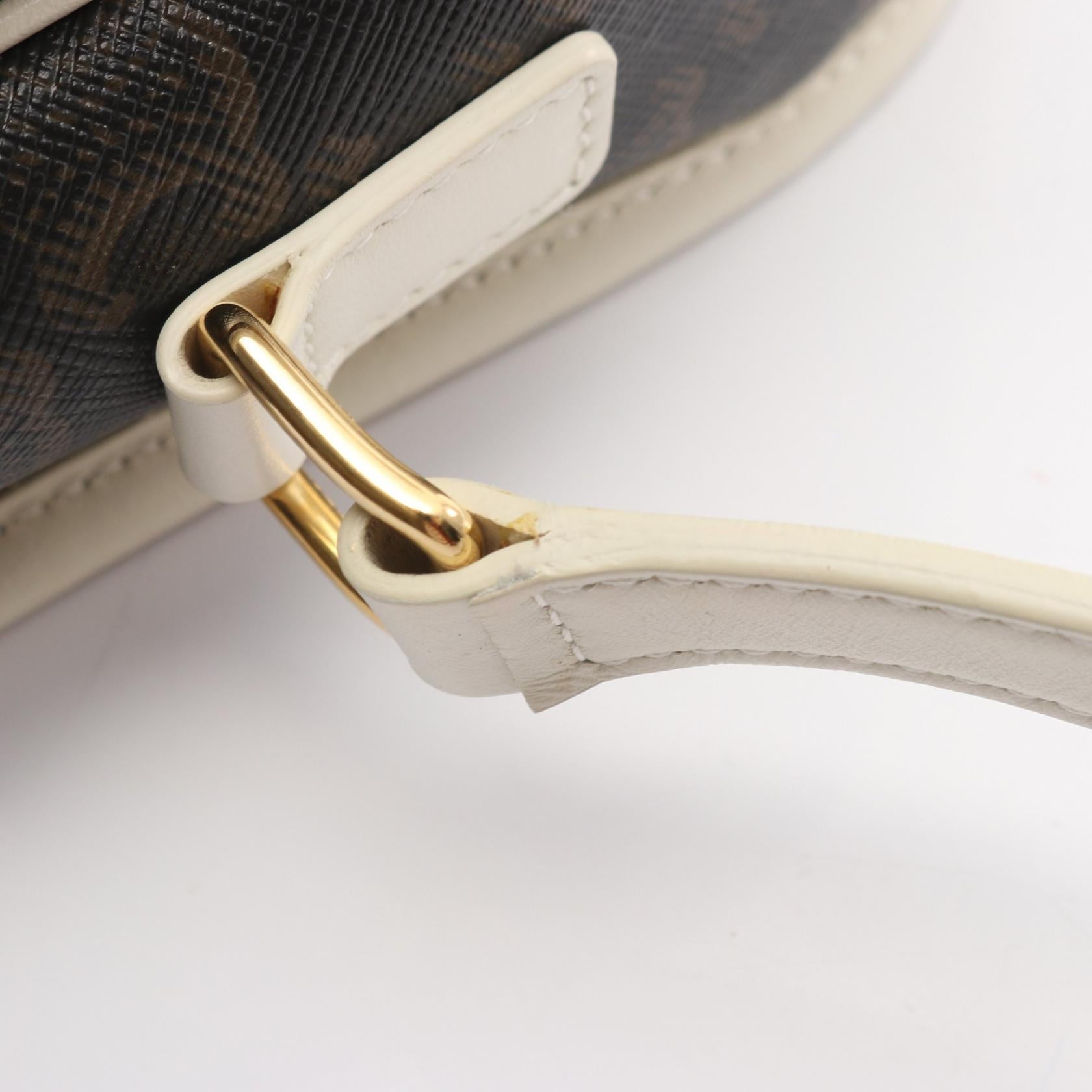 セリーヌ フォルコ ミディアム PVCコーティングキャンバス レザーショルダーバッグ