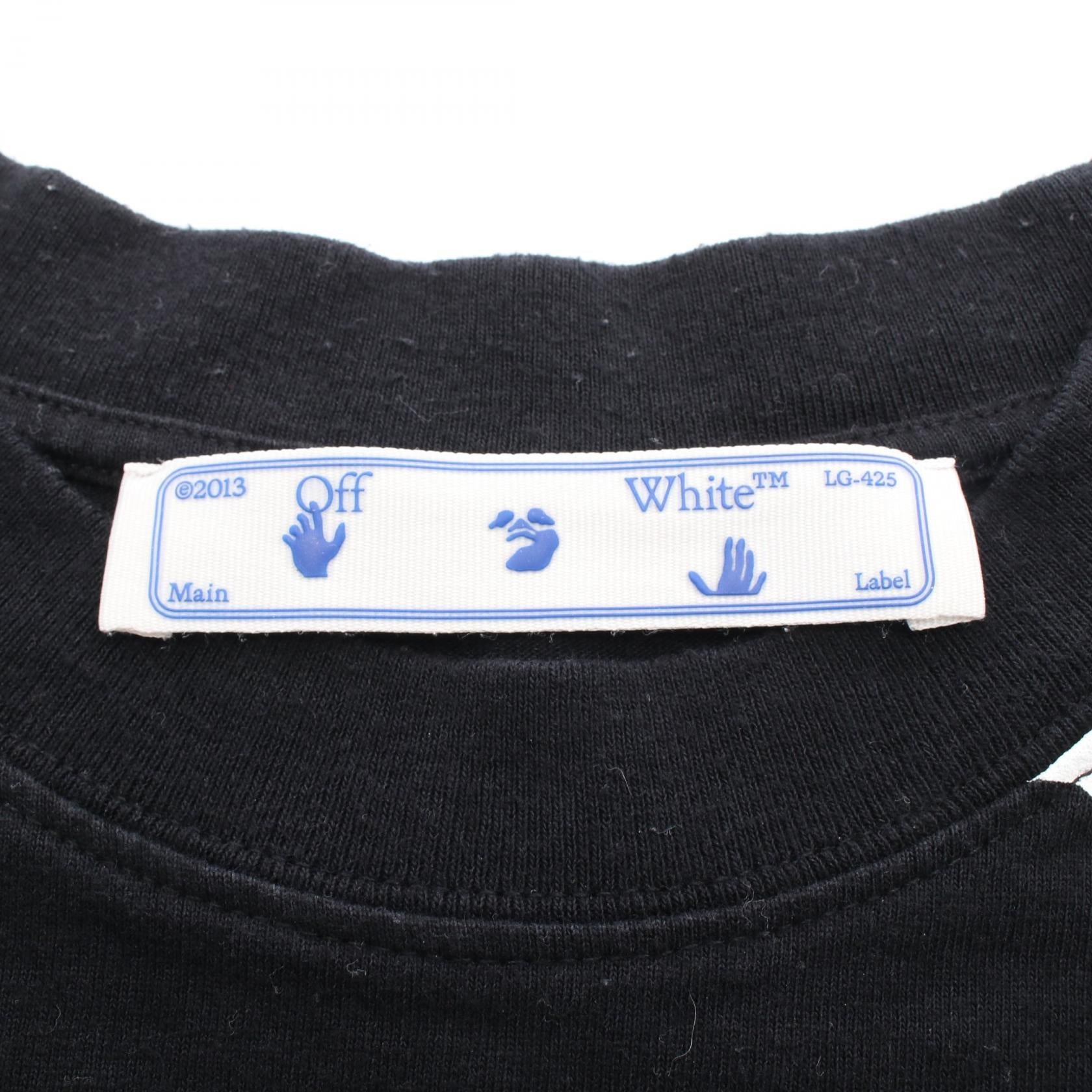 オフホワイト コットン半袖Tシャツ
