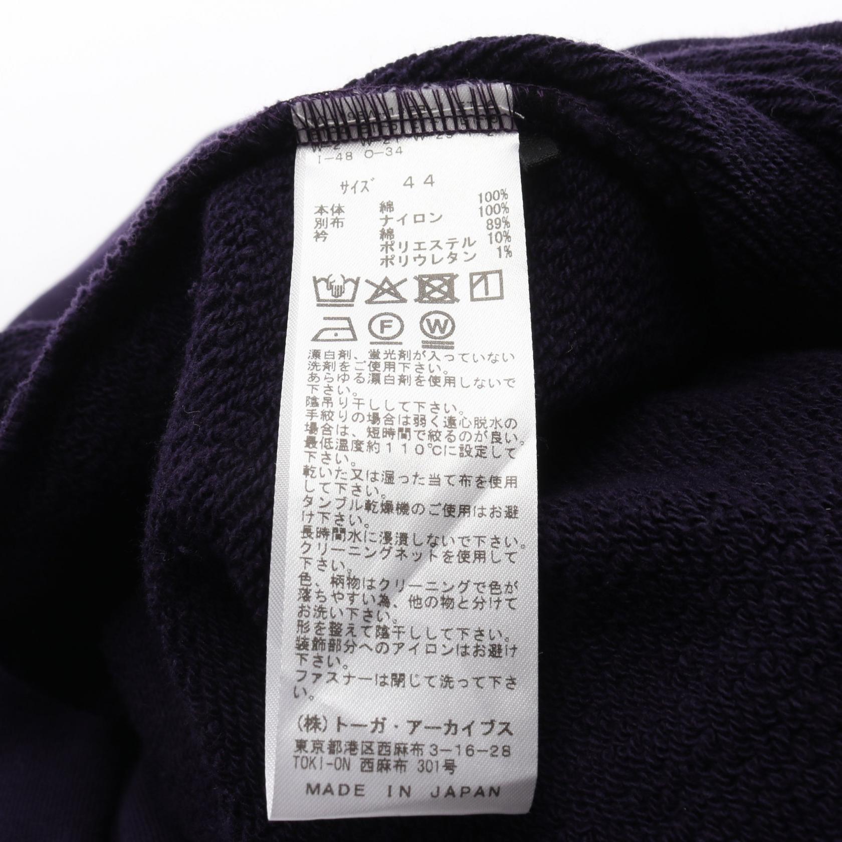 トーガビリリース POLO COLLAR SWEATSHIRT コットン スウェット