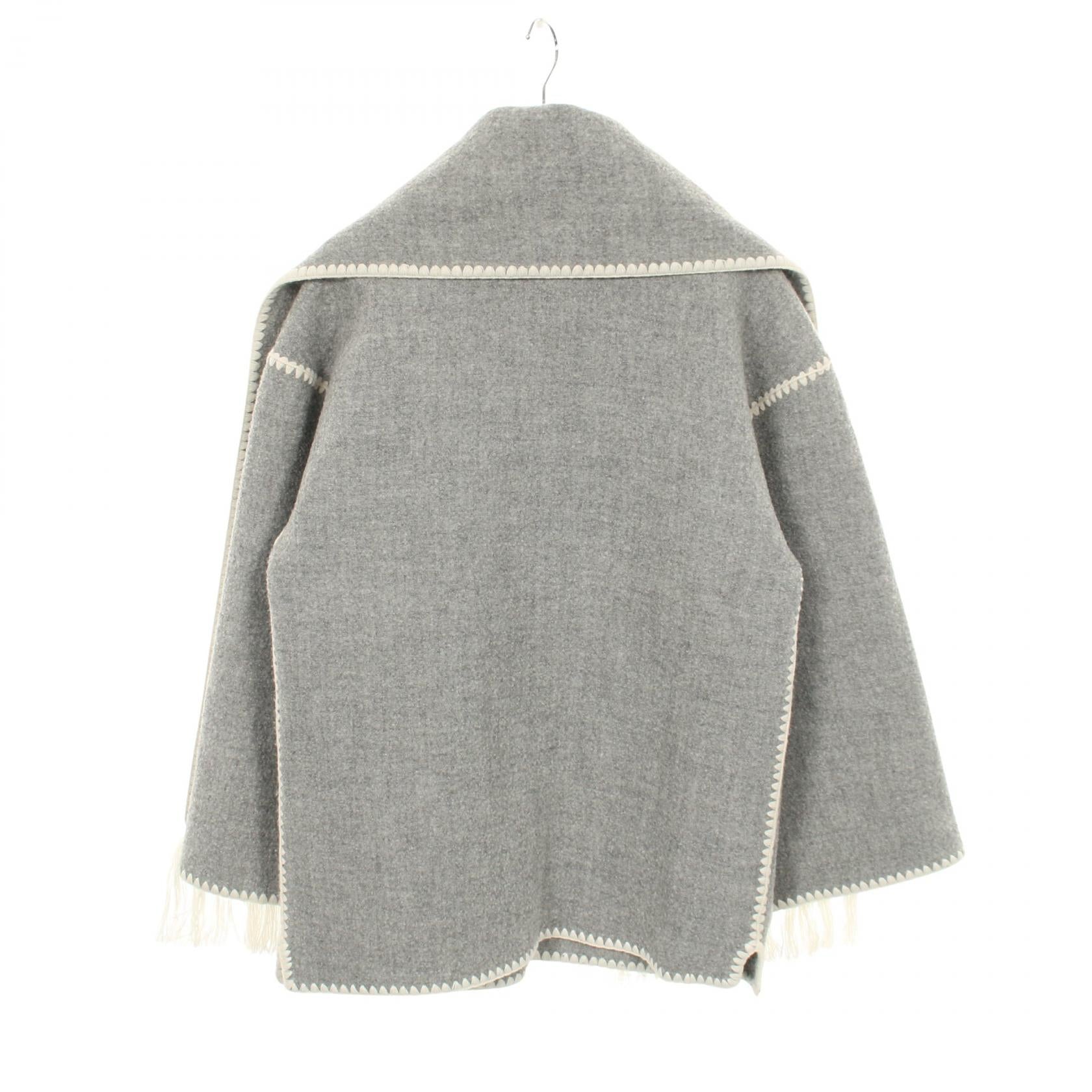 トーテム Embroidered scarf jacket ウールアウター