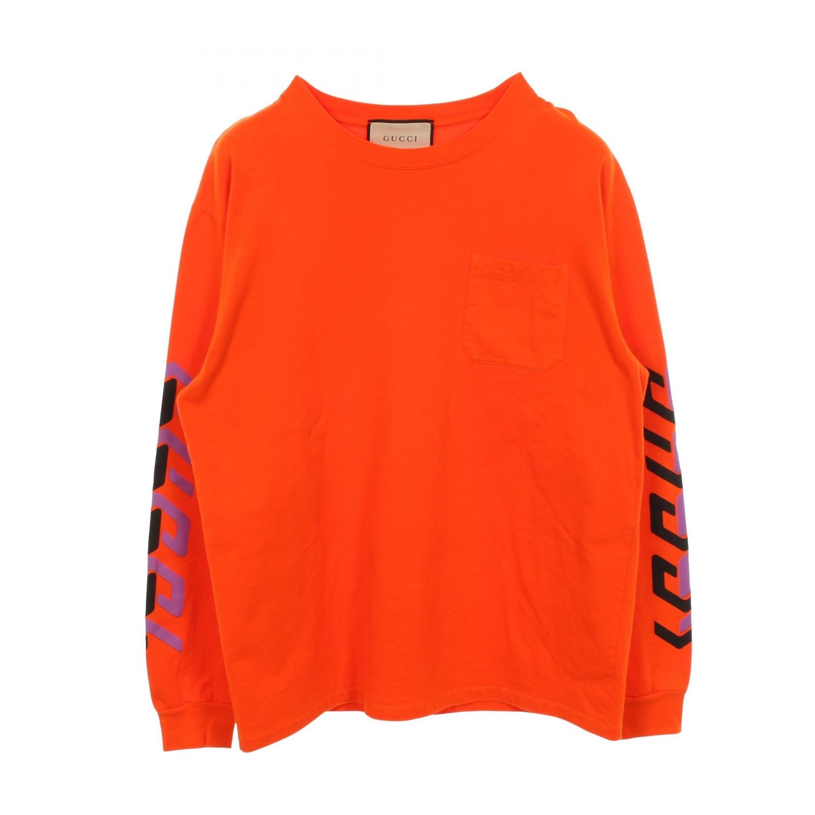 グッチ アームミラープリント コットン長袖Tシャツ