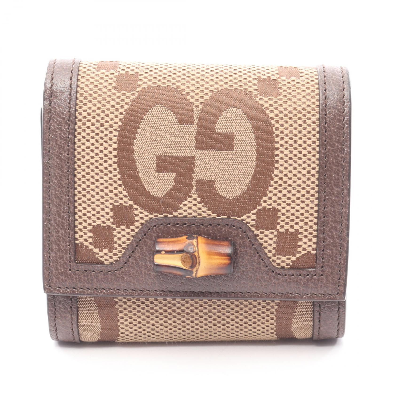 グッチ バンブージャンボGG キャンバスレザー財布