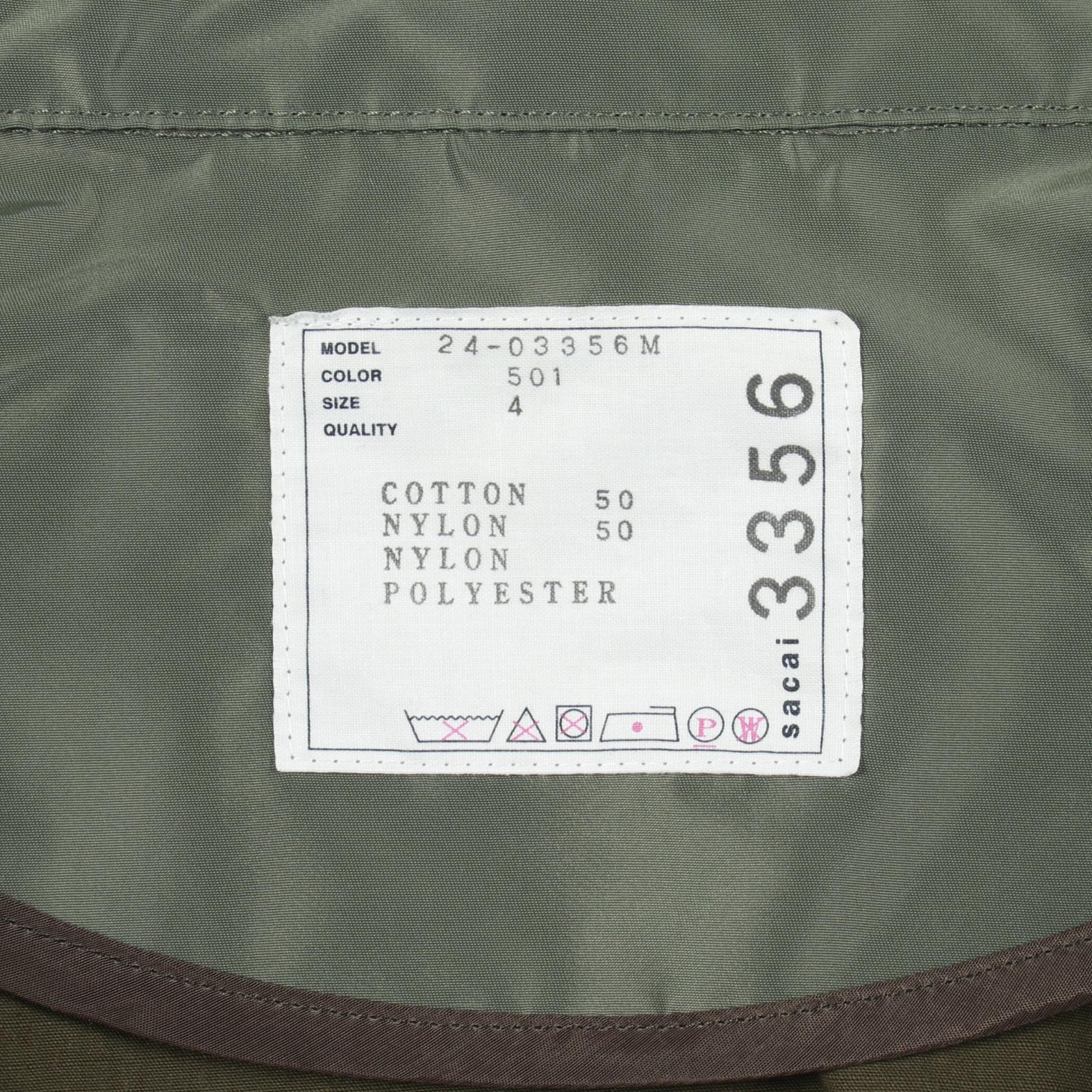 サカイ レイヤードリップストップナイロンコットンコート