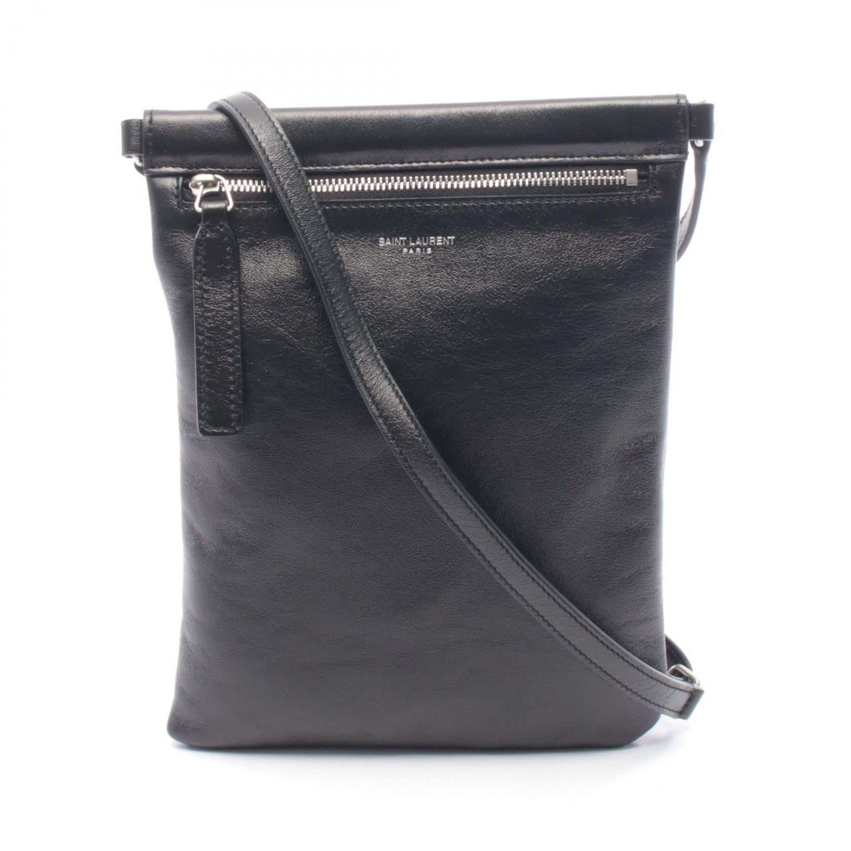 イヴサンローラン FLAT POUCH SID レザー ショルダーバッグ