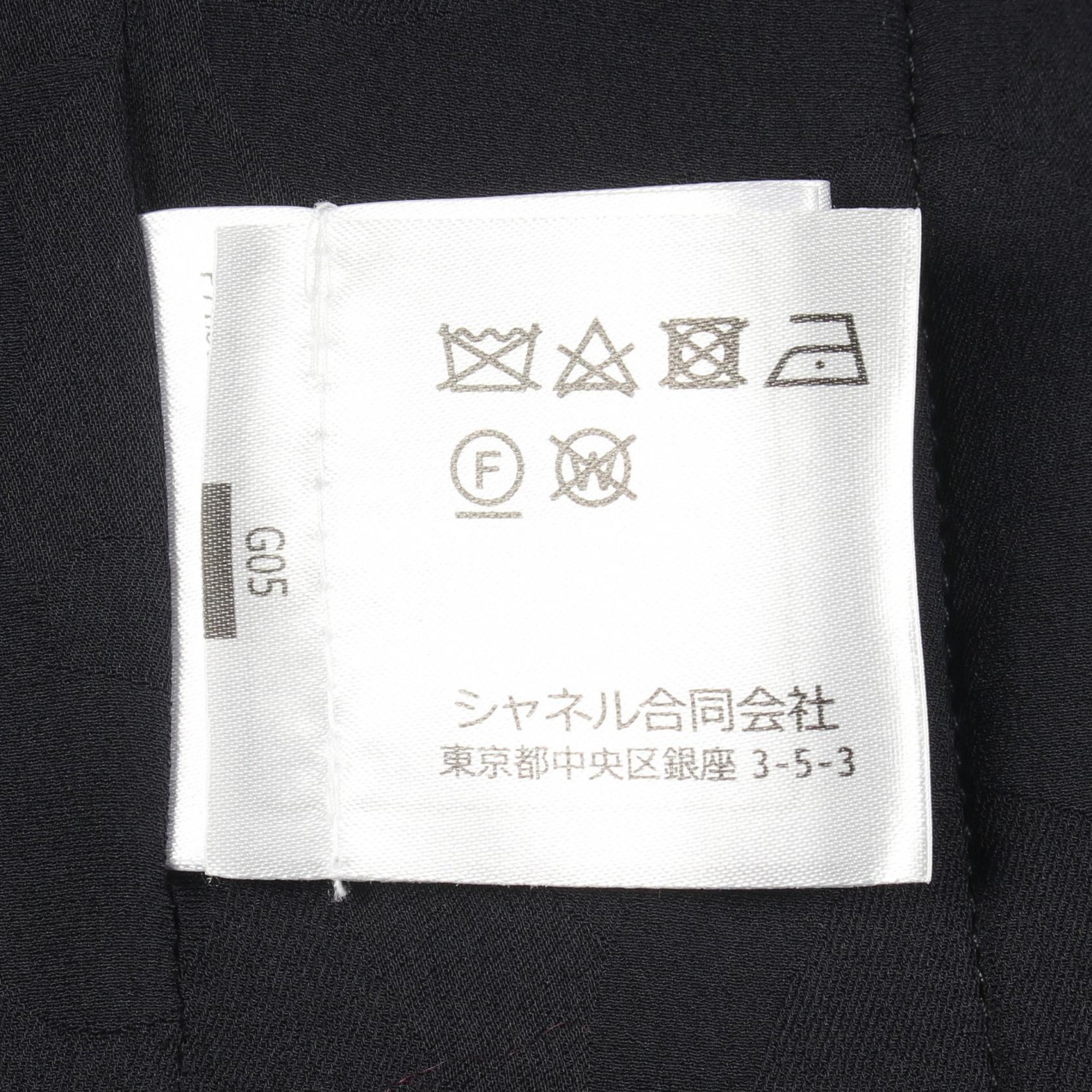 シャネル ビジューボタン ウールノーカラージャケット