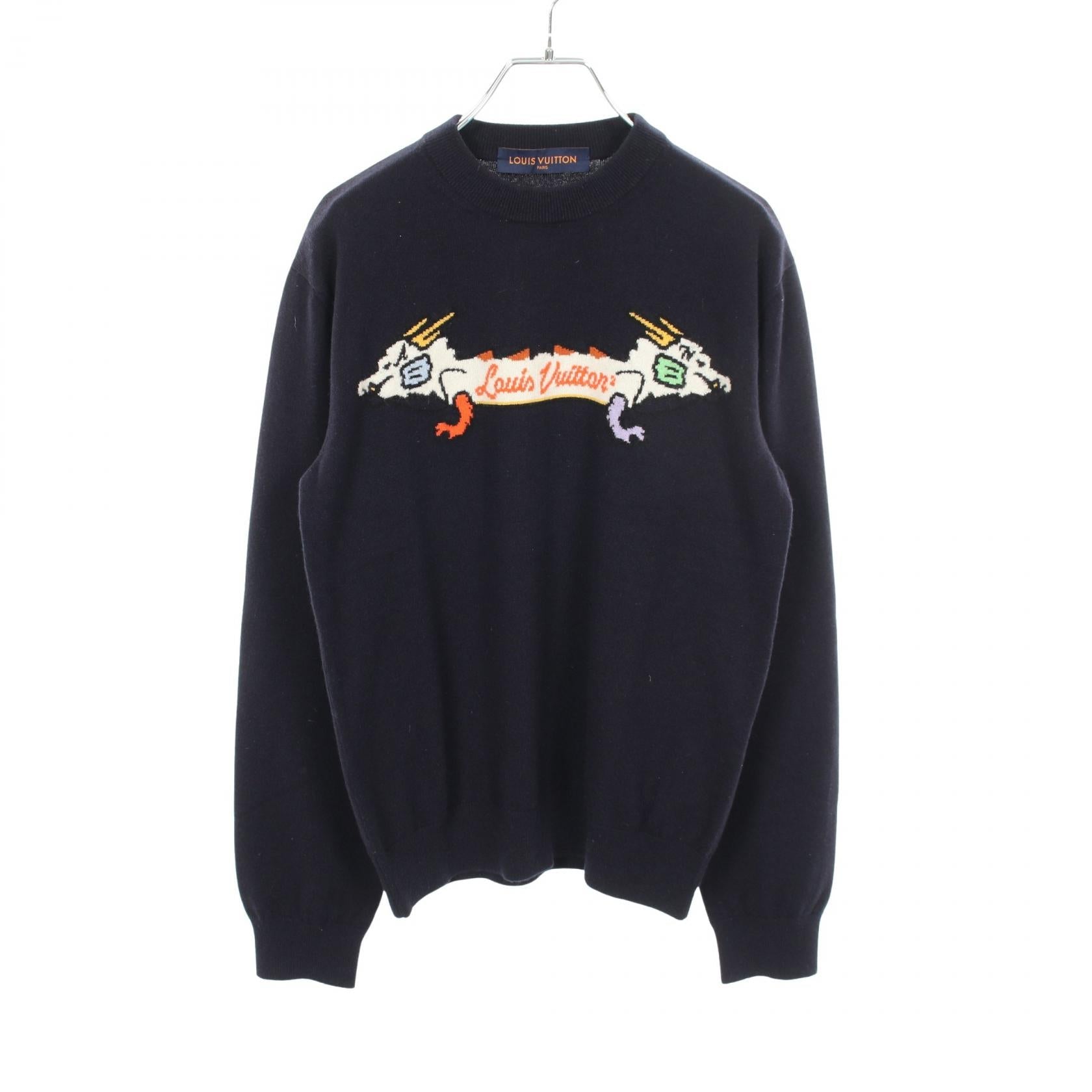 ルイヴィトン NIGO インタルシアジャカードドラゴングラフィック カシミヤニット