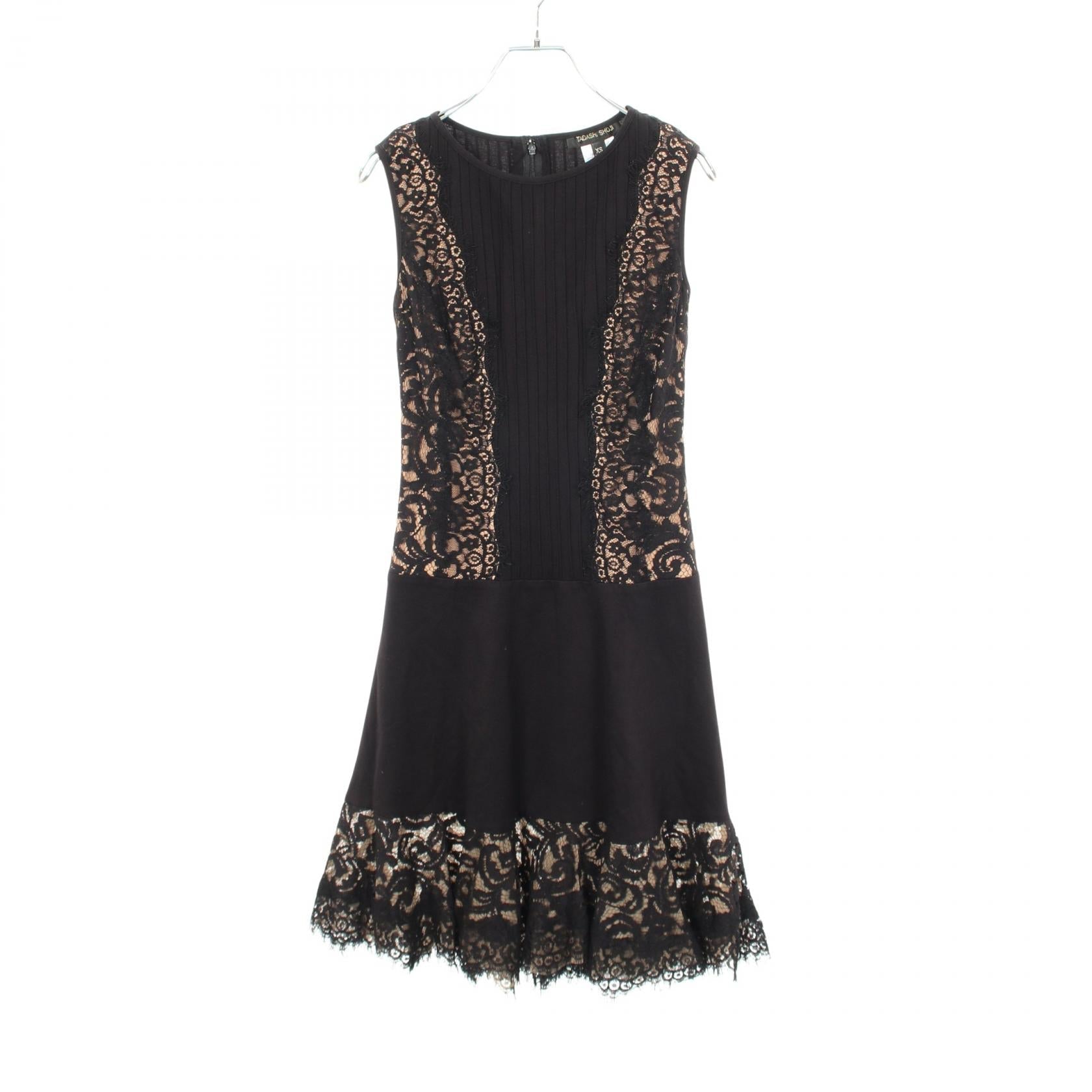 タダシショージ PINTUCK JERSEY LACE PANEL ドレス