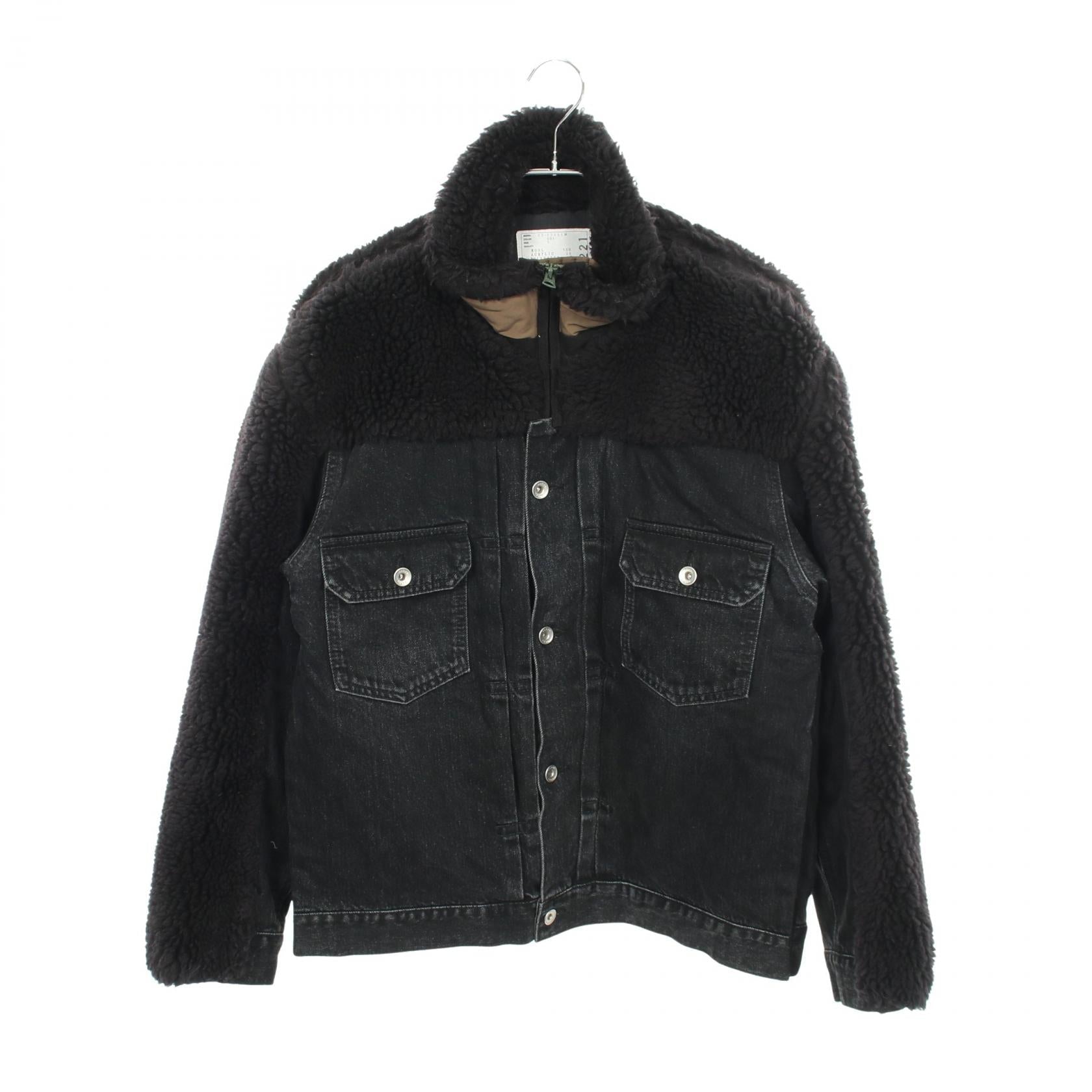 サカイ Faux Shearling Denim ウールブルゾン