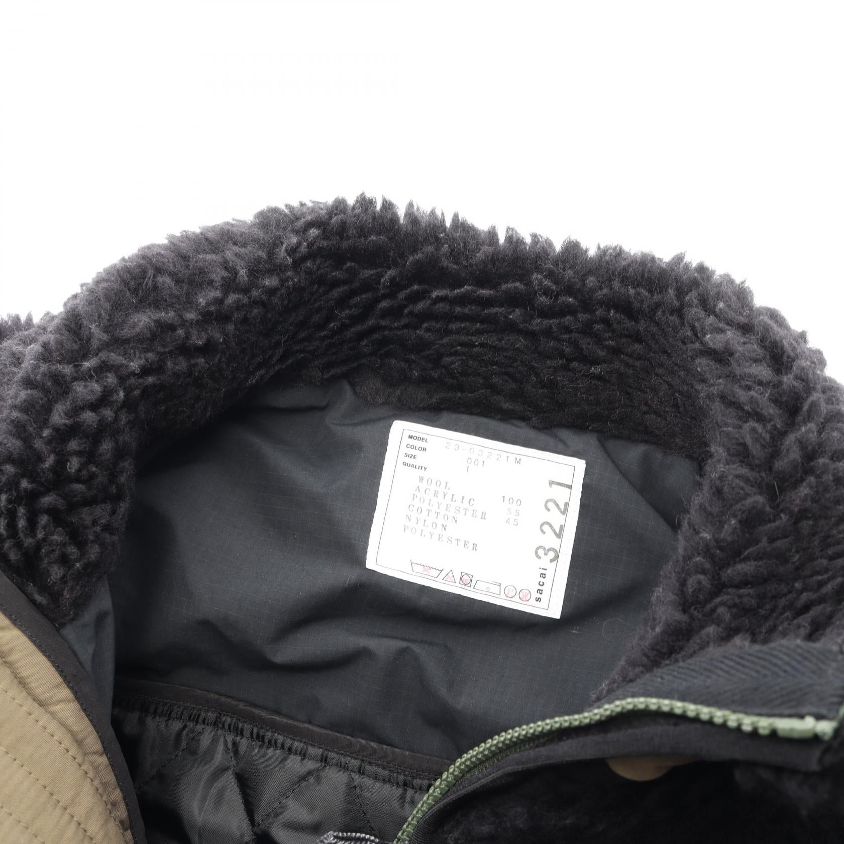 サカイ Faux Shearling Denim ウールブルゾン