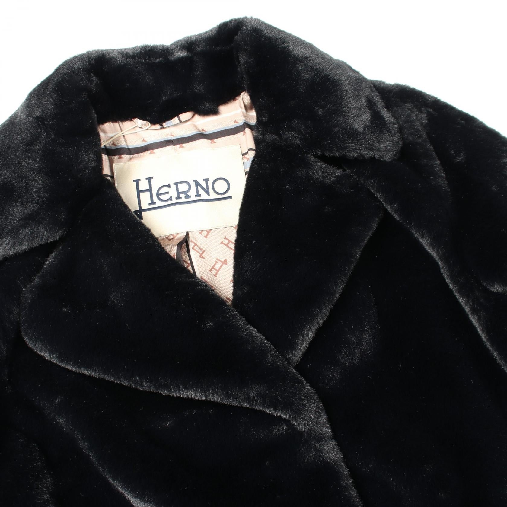 ヘルノ SOFT FAUX FUR ポリエステルコート