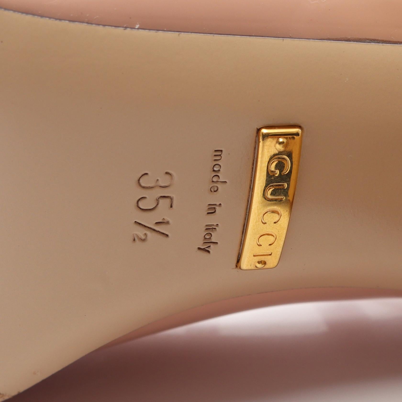 グッチ Louis Bee Mary Jane パテントレザーパンプス