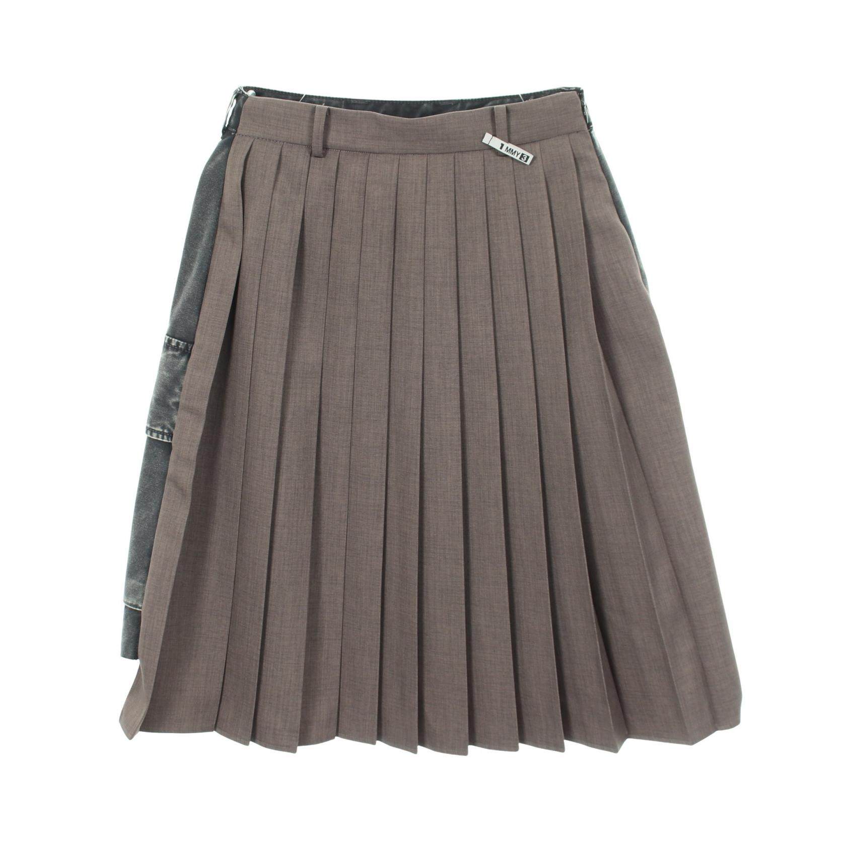 メゾンミハラヤスヒロ COMBINED PLEATS コットンポリエステルスカート