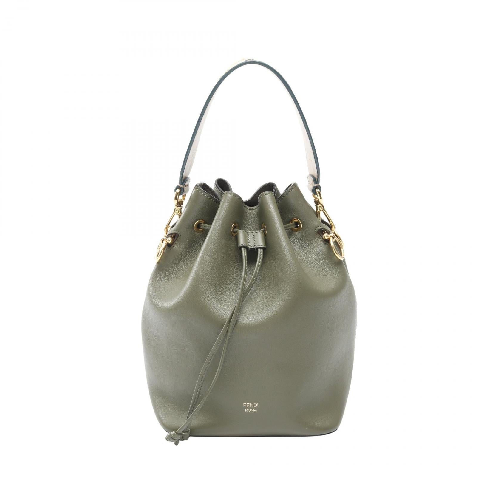 フェンディ モン トレゾール レザー ハンドバッグ