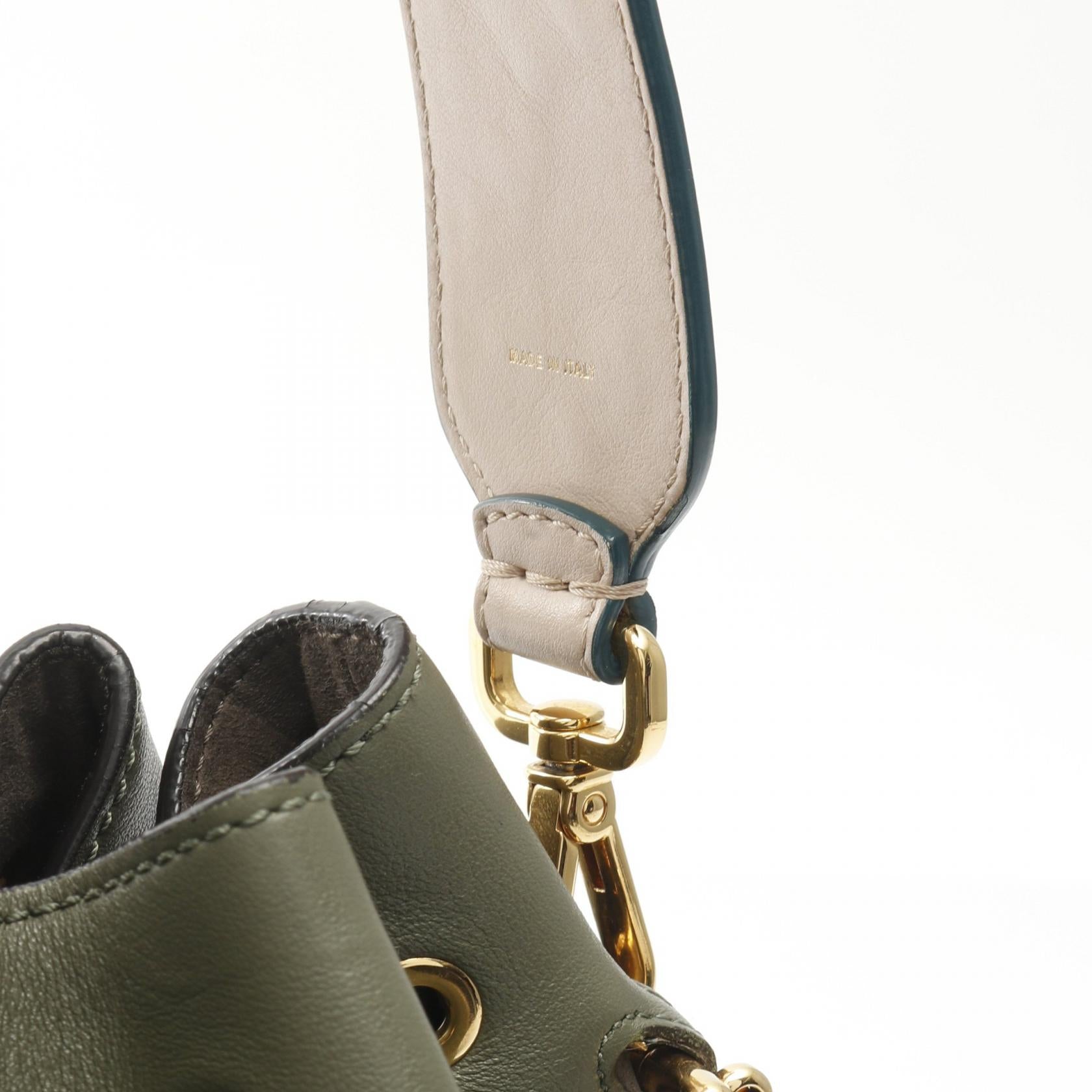 フェンディ モン トレゾール レザー ハンドバッグ