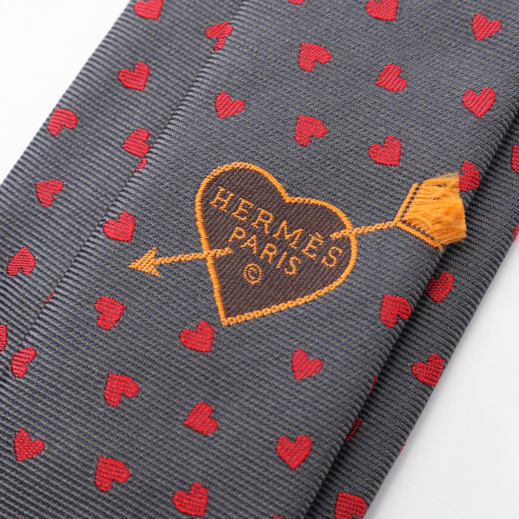 エルメス ダンシング ハート シルク タイ