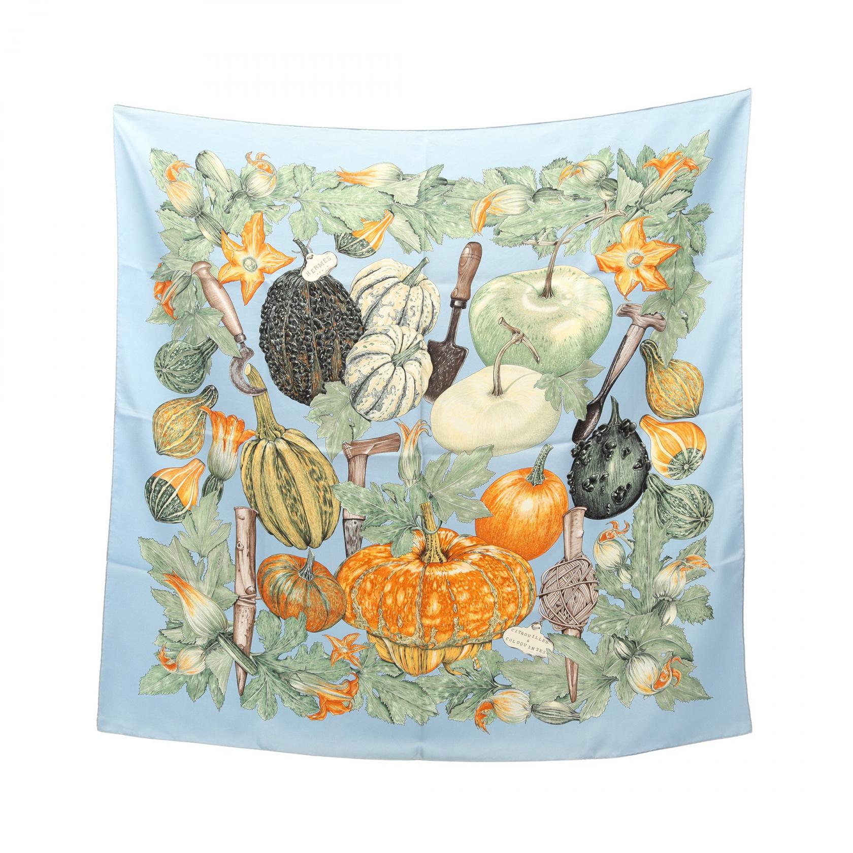 エルメス カレ90 CITROUILLES ET COLOQUINTES シルクスカーフ