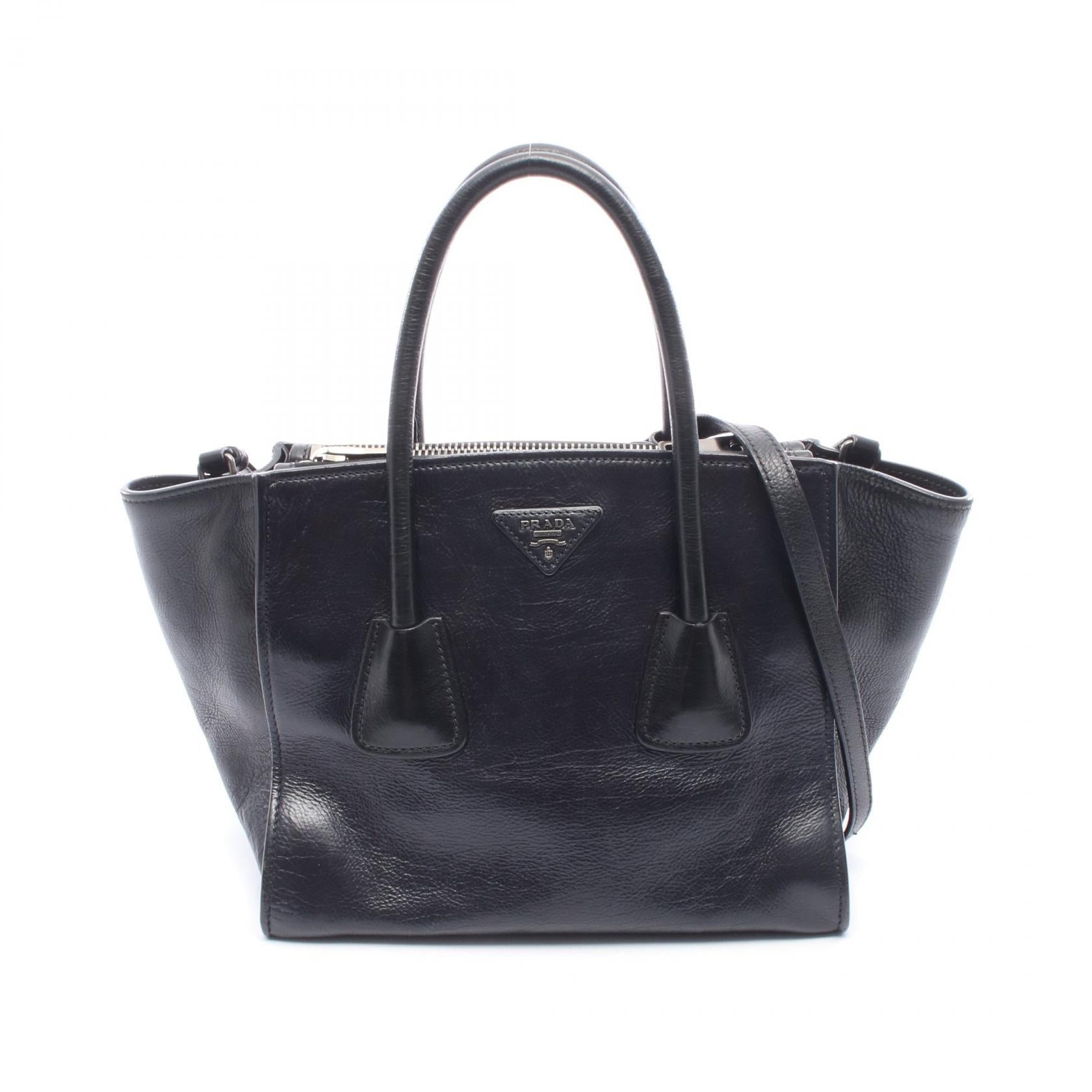 プラダ GLACE'CALF レザー2wayハンドバッグ