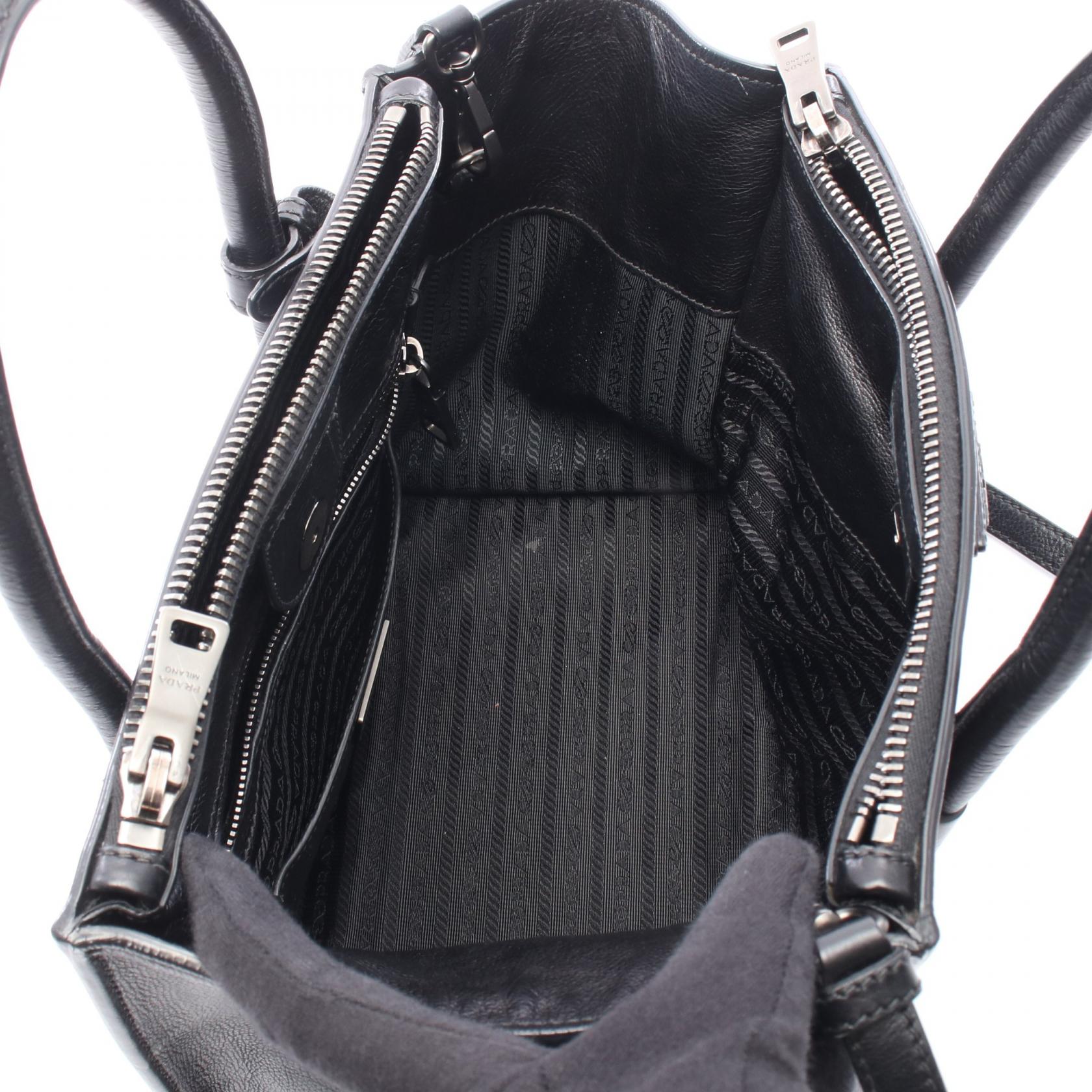 プラダ GLACE'CALF レザー2wayハンドバッグ