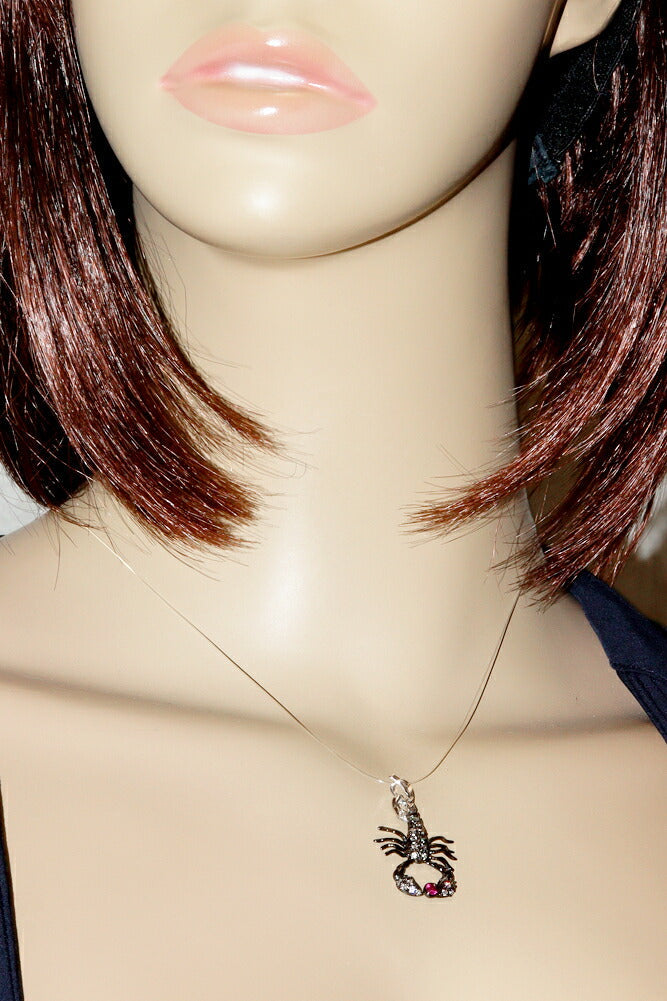 K18WGブラックコーティングルビーダイヤペンダントトップ