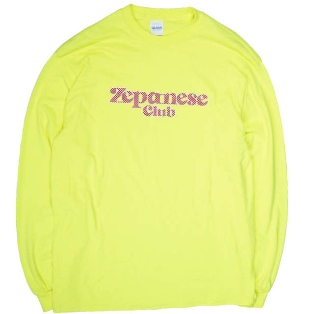 Zepanese Club L/S ロゴ Tシャツ M ライム イエロー