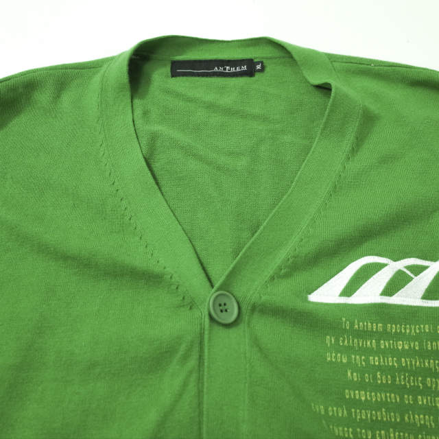 anThem NOTE ロゴ コットン ニット カーディガン