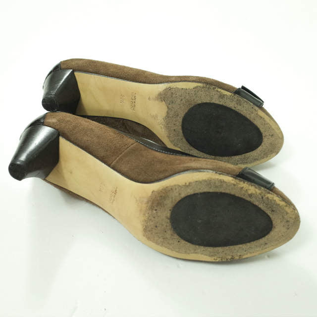 PELLICO スエード ストラップ ヒール パンプス ブラウン/ブラック