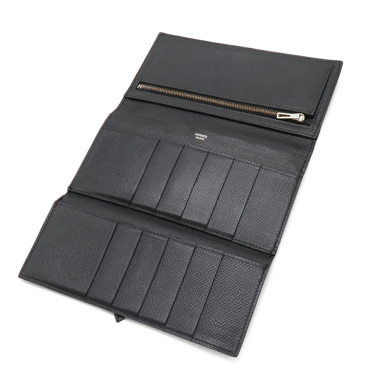 エルメス ベアン2プラ 三つ折り長財布 クシュベルレザー