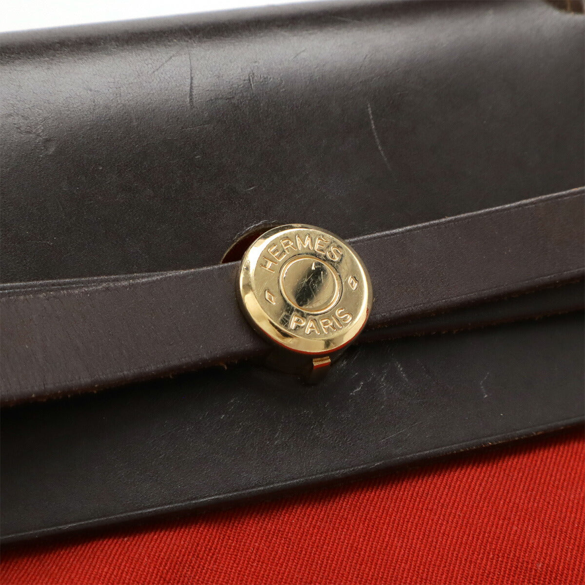 エルメス エールバッグMM キャンバス レザー 2wayショルダーバッグ