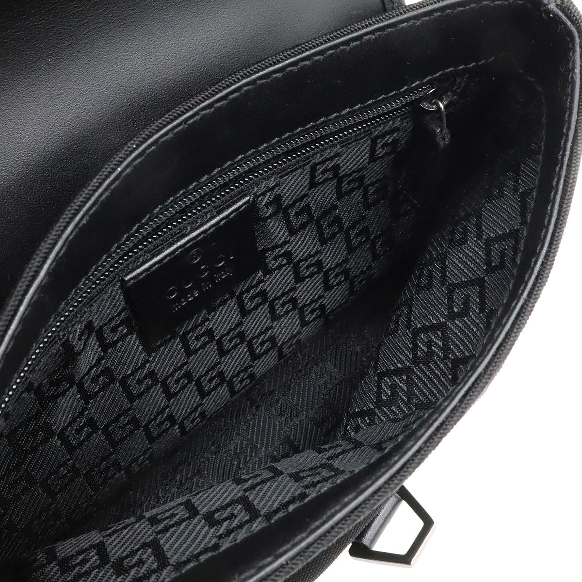 グッチ ナイロンキャンバス レザーウエストバッグ