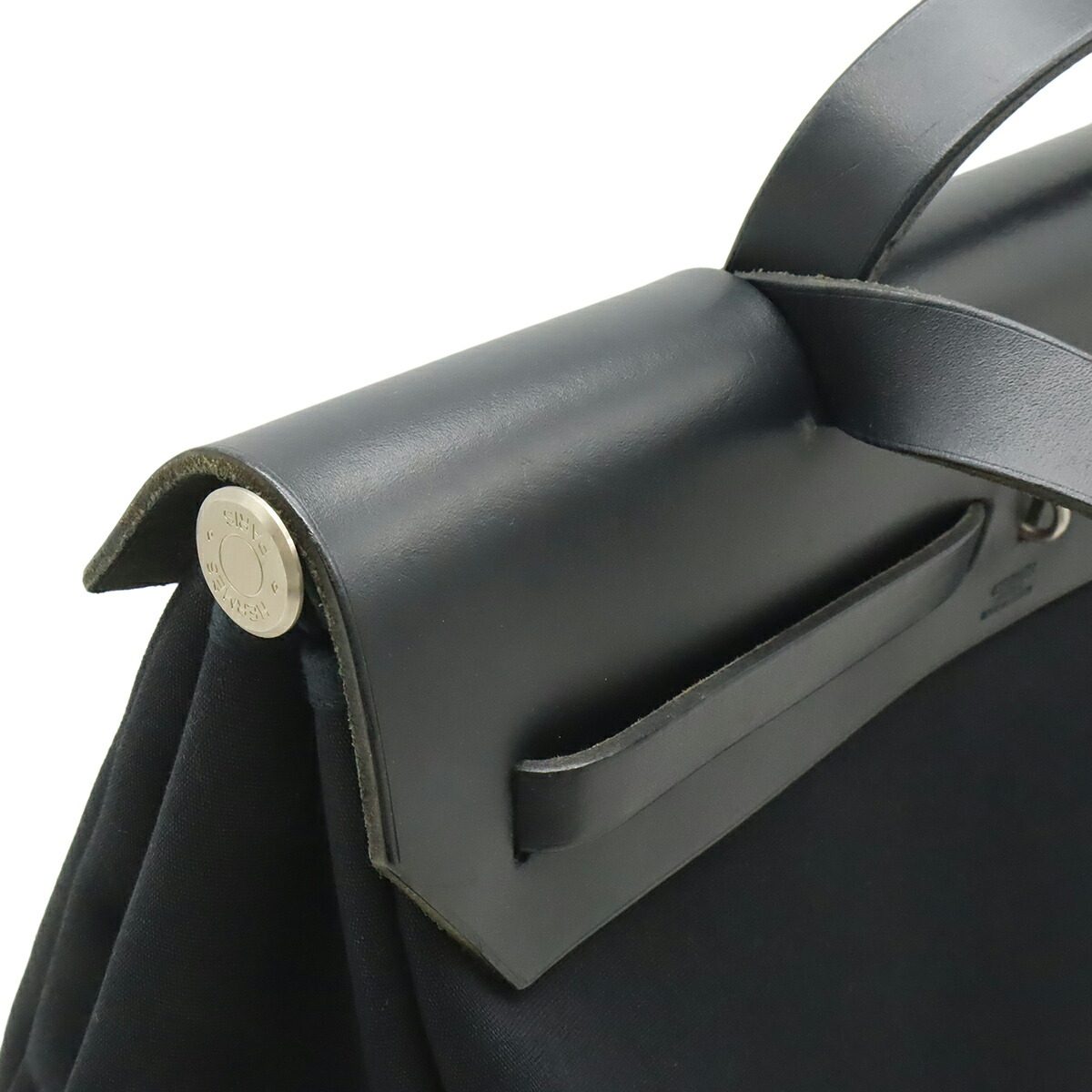 エルメス エールバッグMM トワルオフィシエ レザー ハンドバッグ