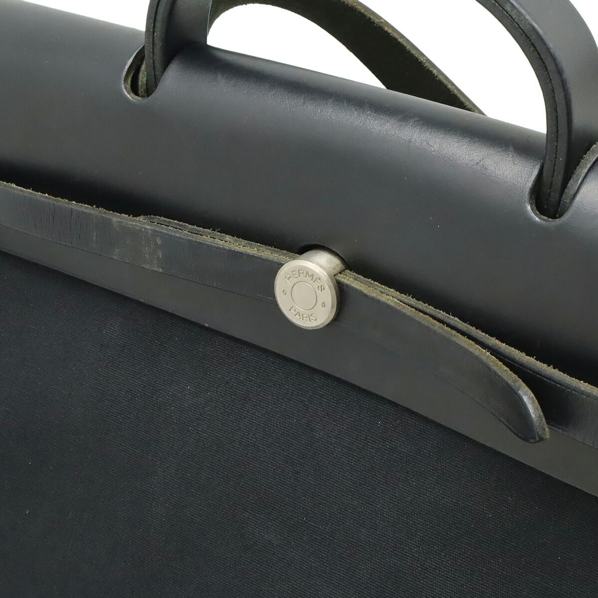 エルメス エールバッグMM トワルオフィシエ レザー ハンドバッグ
