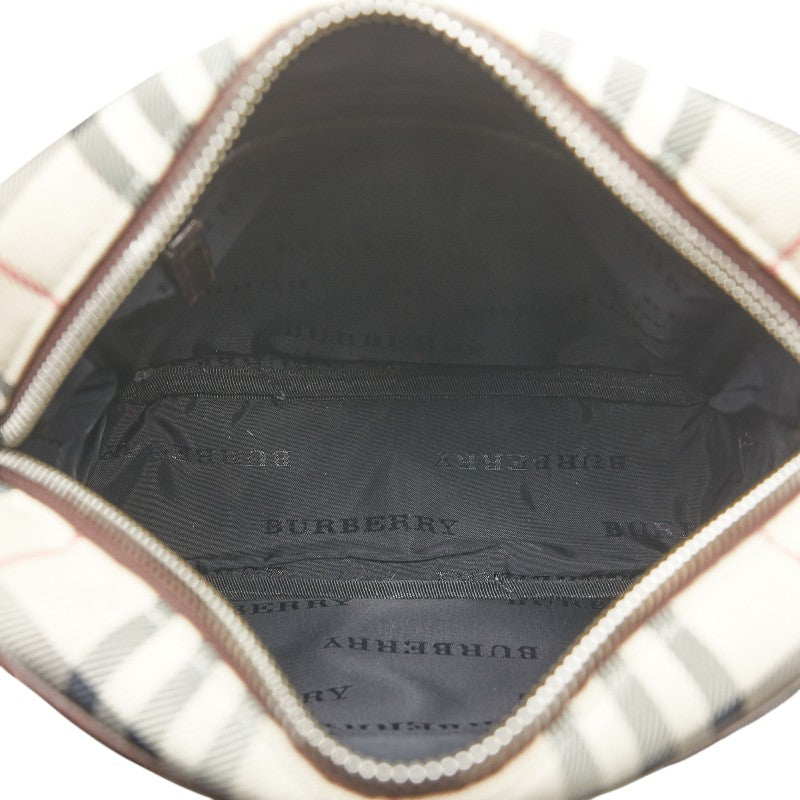 バーバリー ノバチェック キャンバス レザー ショルダーバッグ