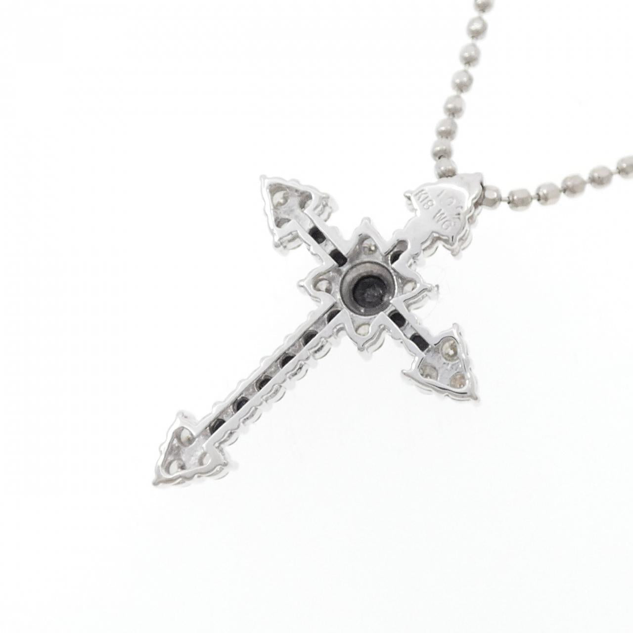 Au750/PT850 ダイヤモンド クロス ネックレス