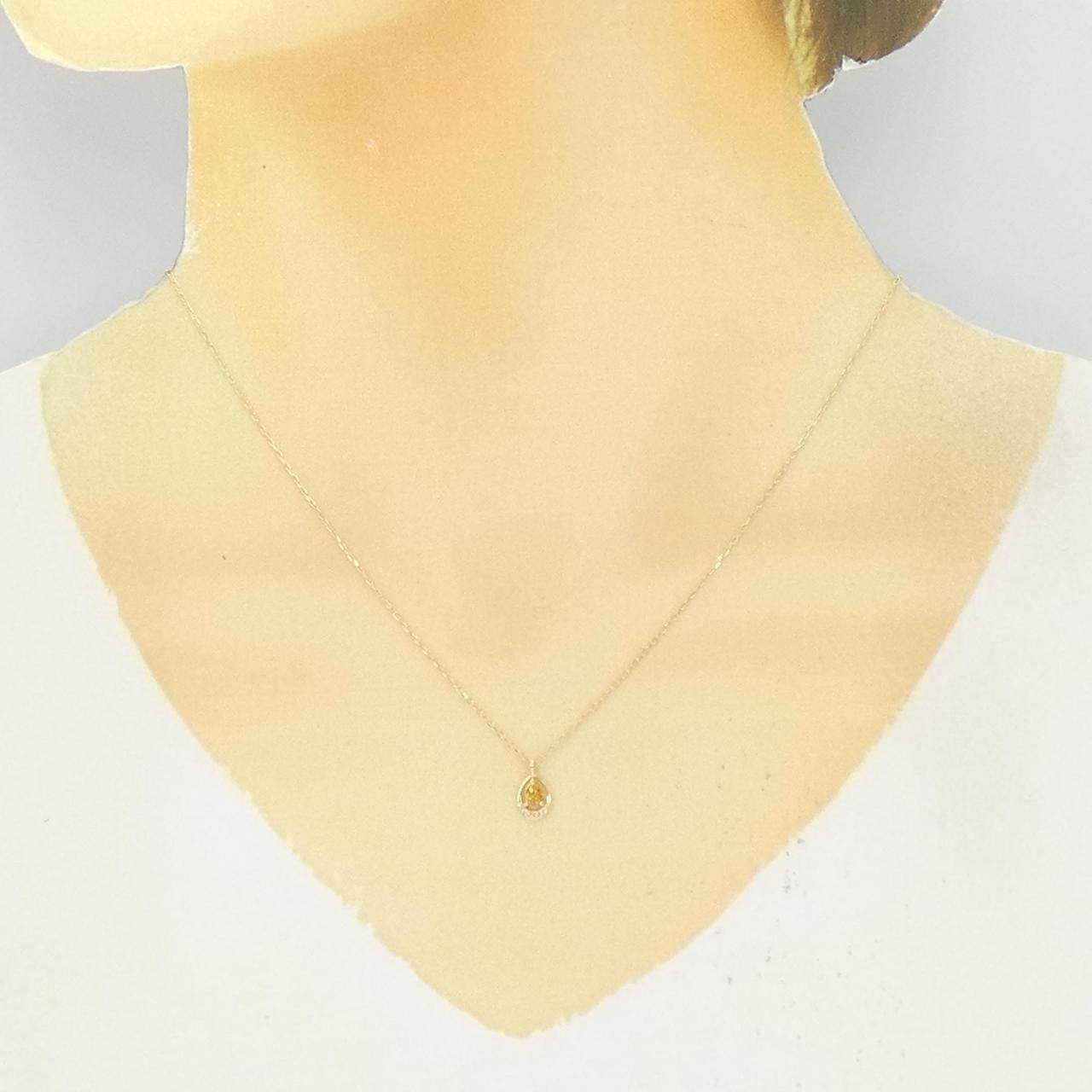 ヨンドシー Au750 シトリン ダイヤモンド ネックレス