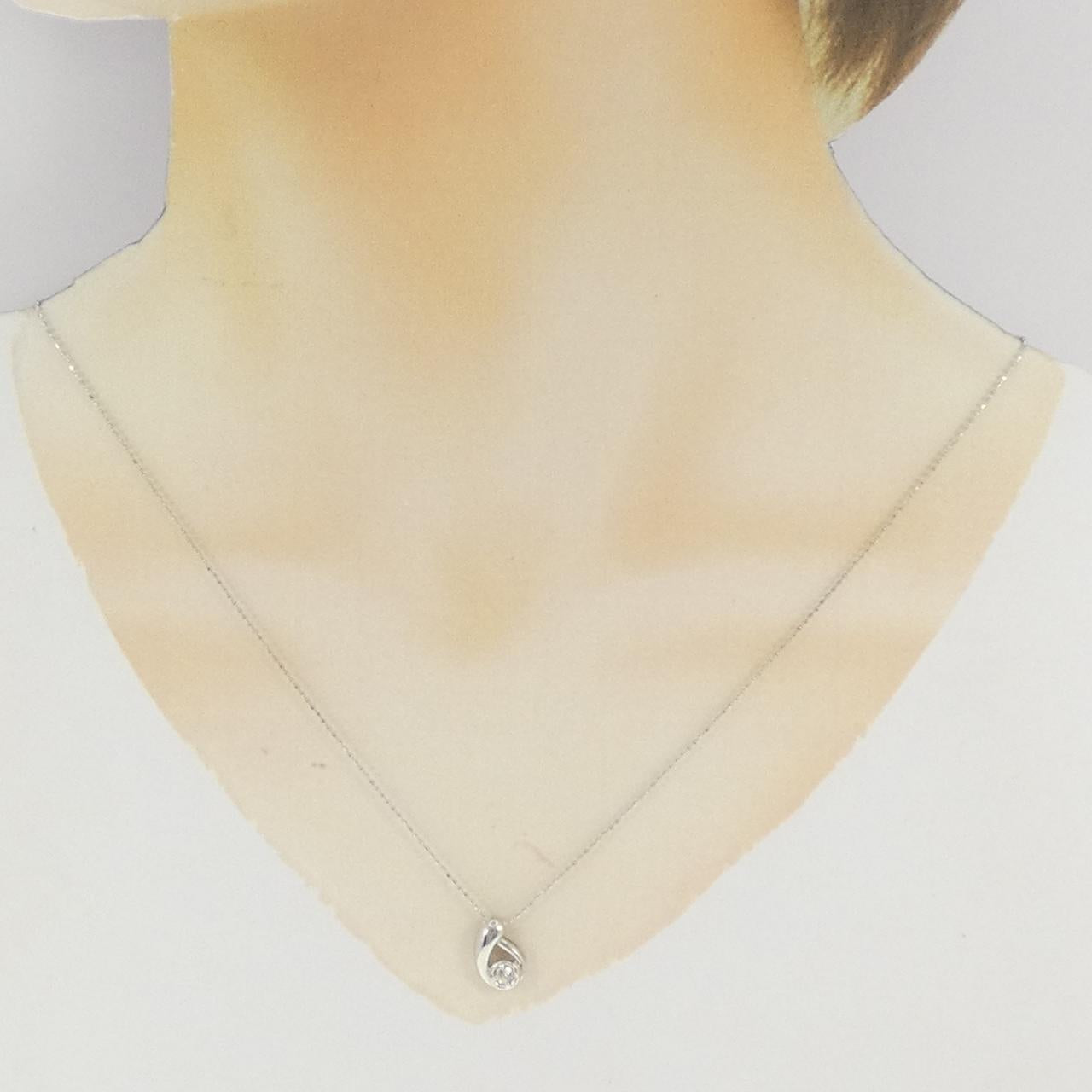 Au750 ホワイト ゴールド ダイヤモンド ネックレス