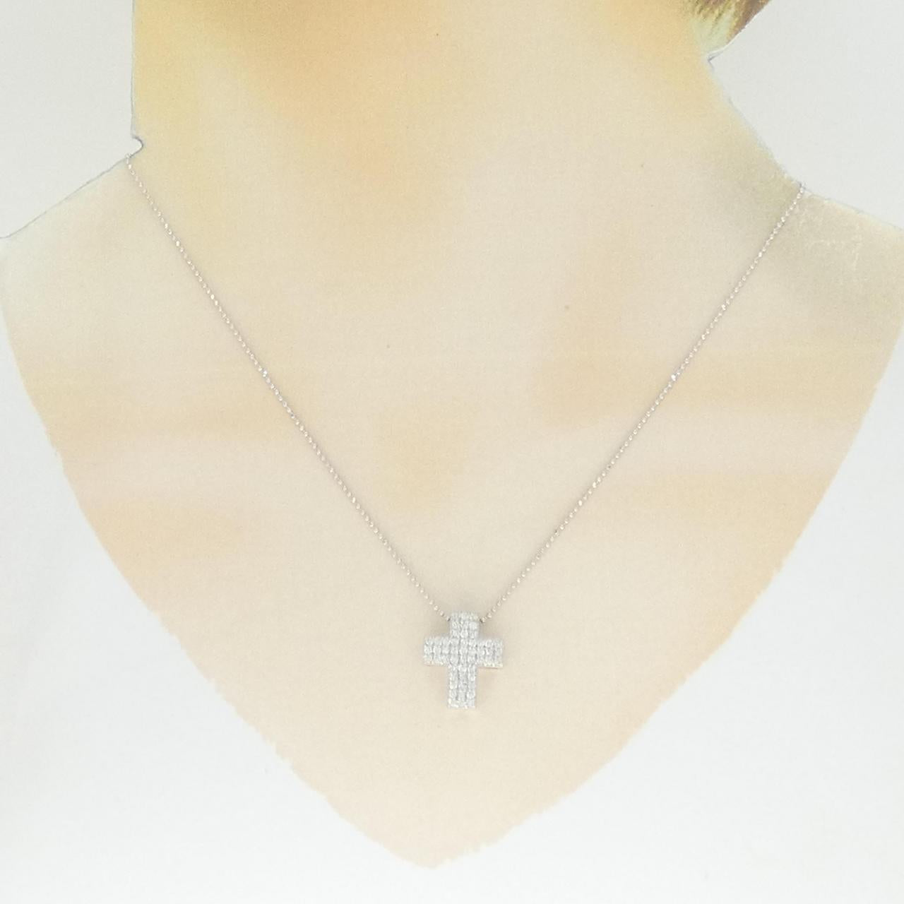 Ponte Vecchio クロス Au750 ダイヤモンド ネックレス