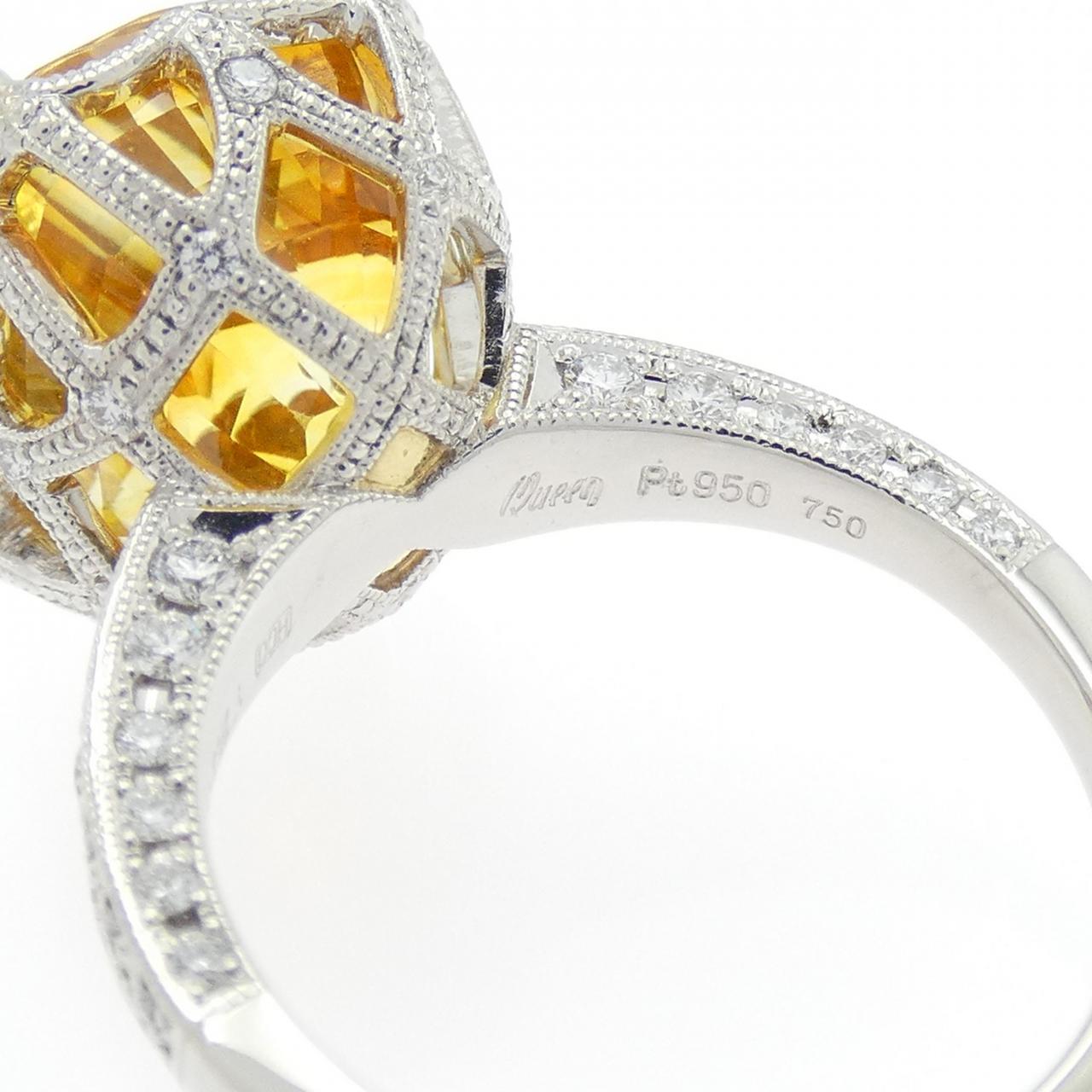 プラチナ950 18金ホワイトゴールド サファイア ダイヤモンド リング