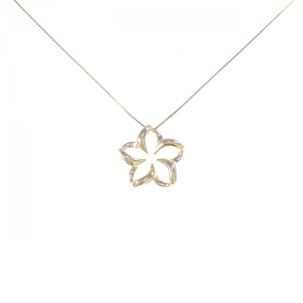 14K イエロー ゴールド フラワー ネックレス
