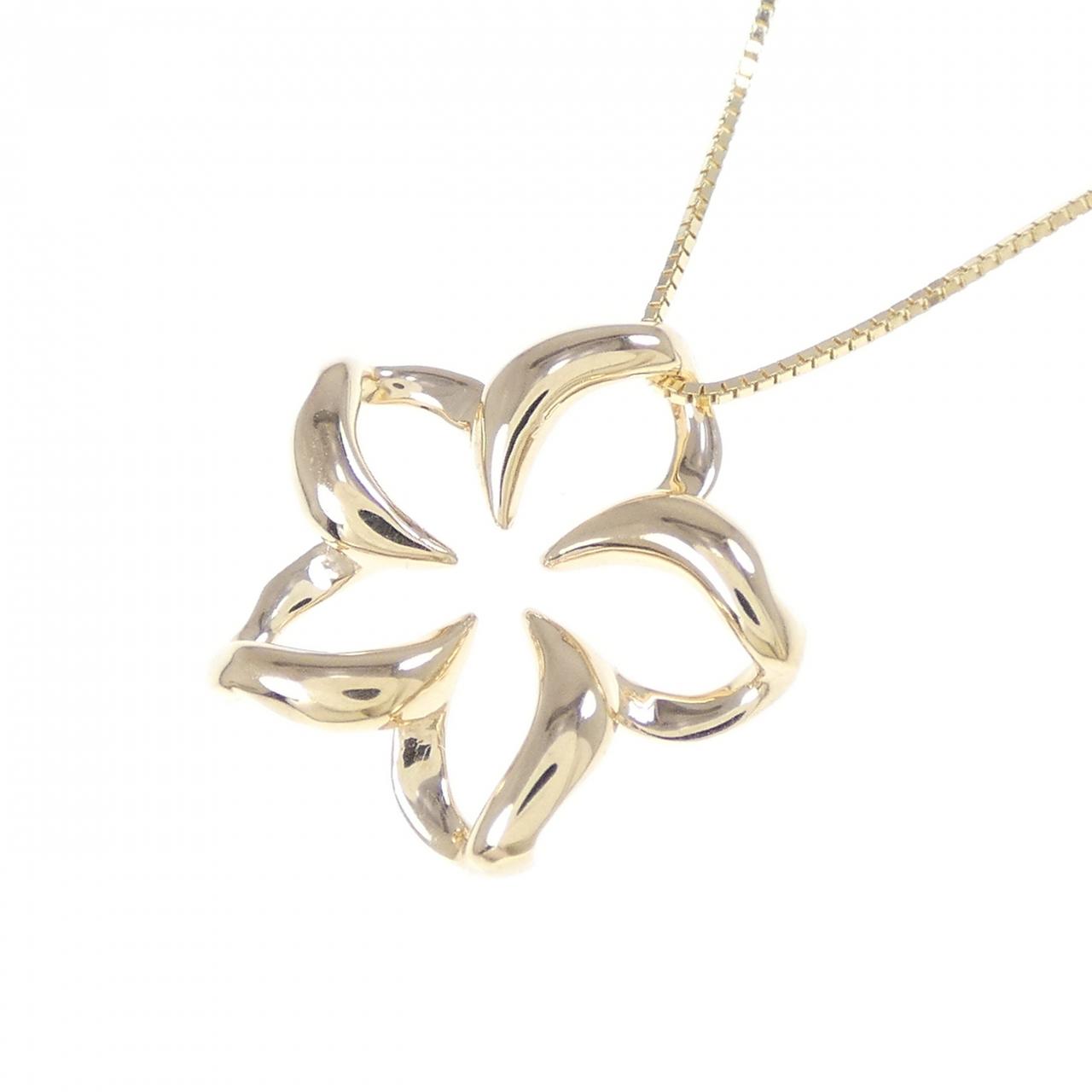 14K イエロー ゴールド フラワー ネックレス