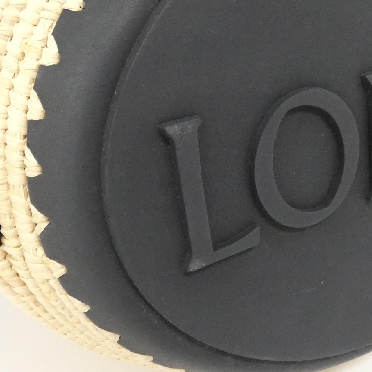 ロエベ ビーハイブ バスケット ラフィア カーフ ショルダーバッグ