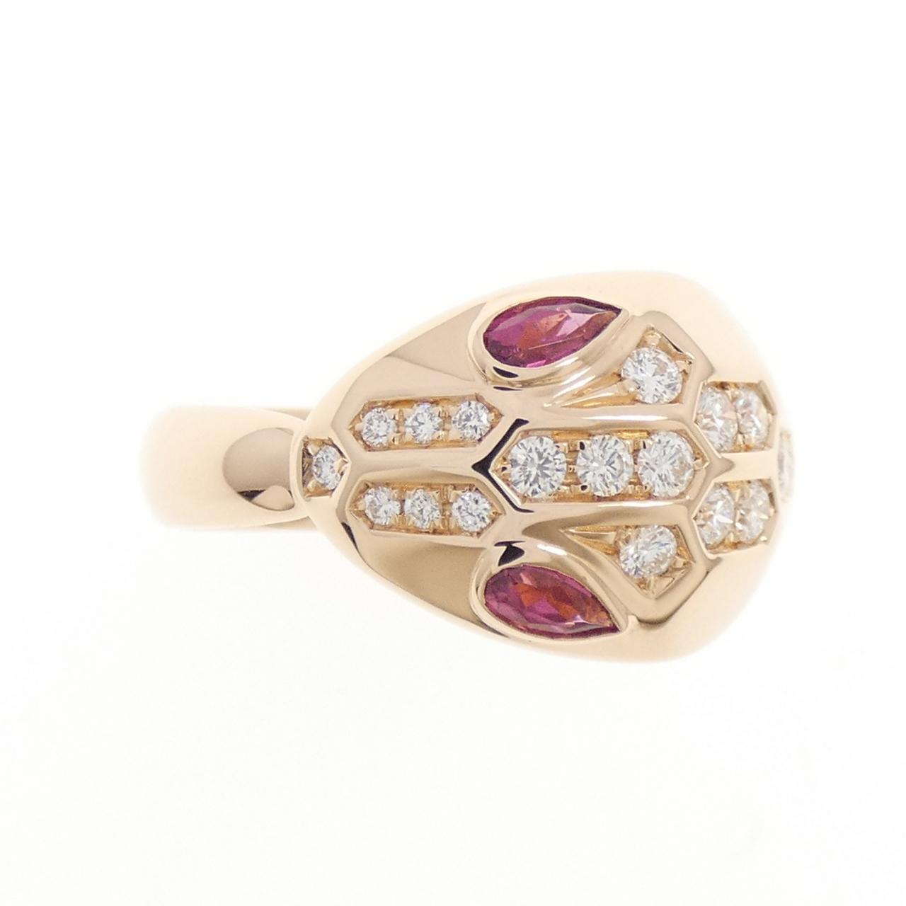 ブルガリ セルペンティ 750 ピンク ゴールド リング サイズ 12